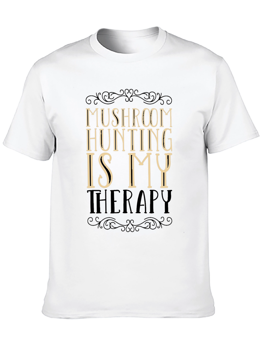 Mushroom Hunting Therapy T-Shirt - Black