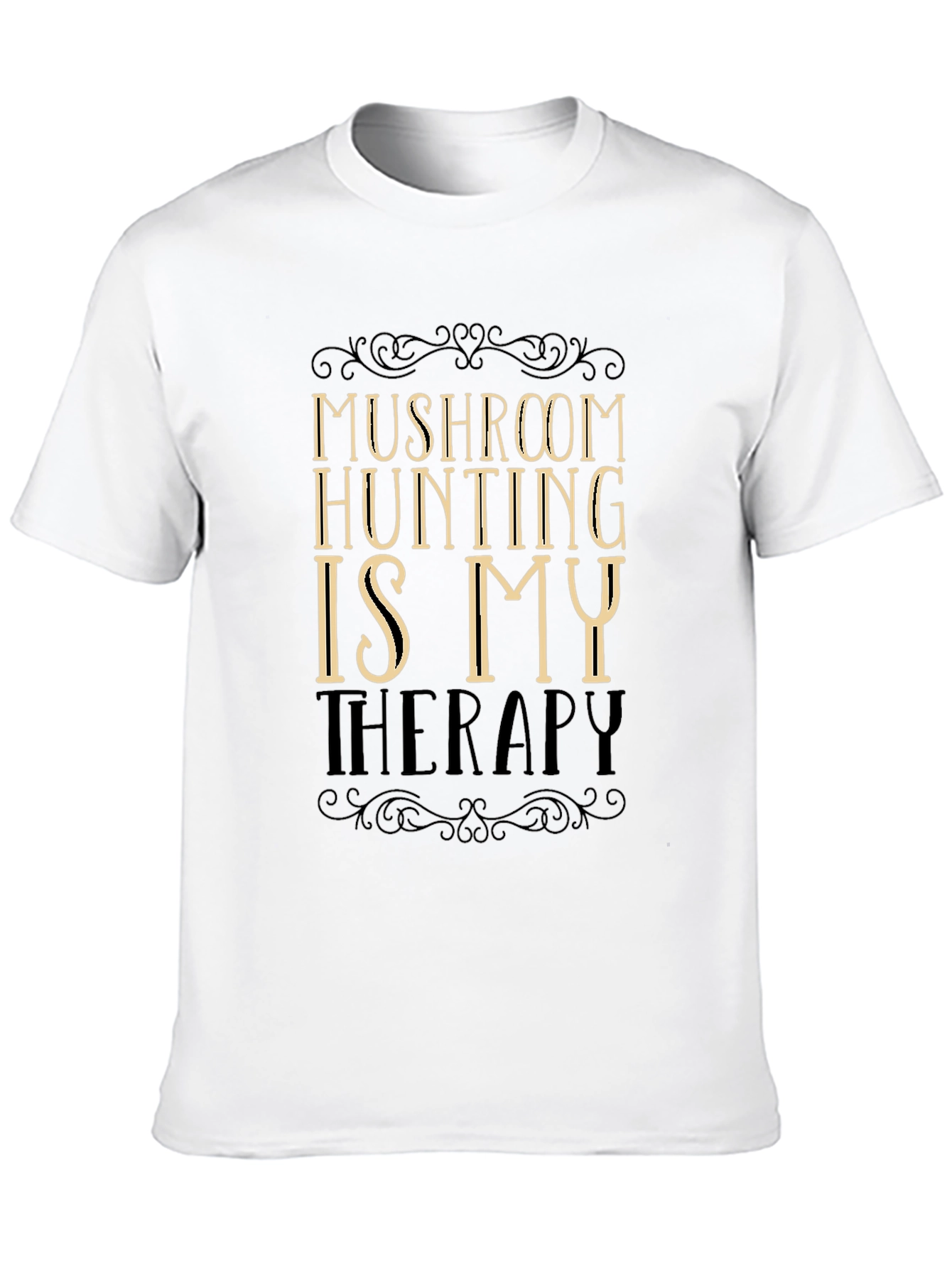 Mushroom Hunting Therapy T-Shirt - Black