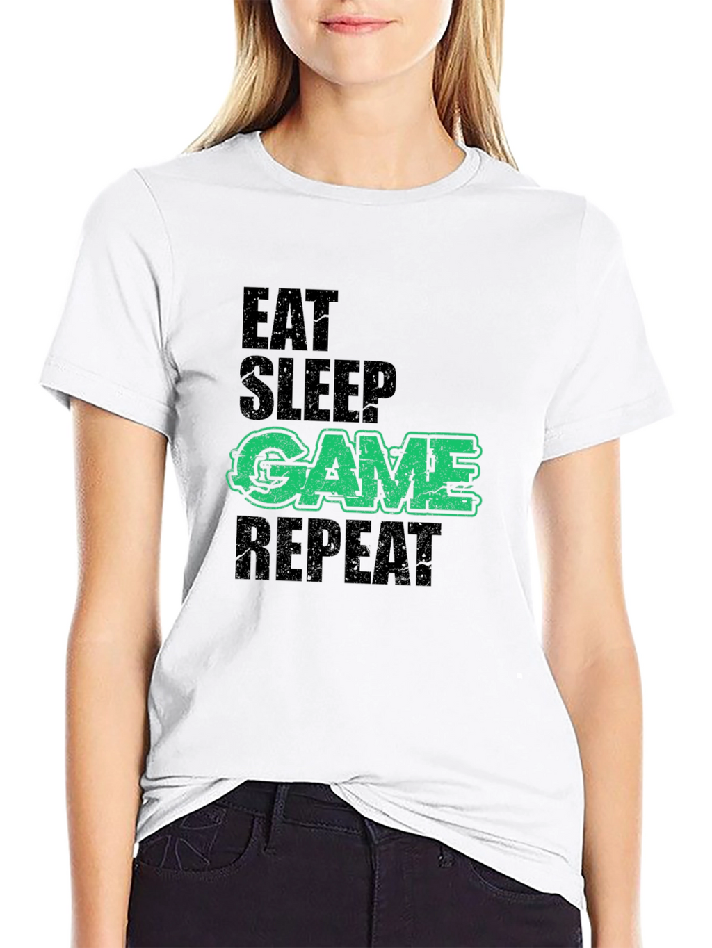 Eat Sleep Game Repeat Mens Graphic Tee