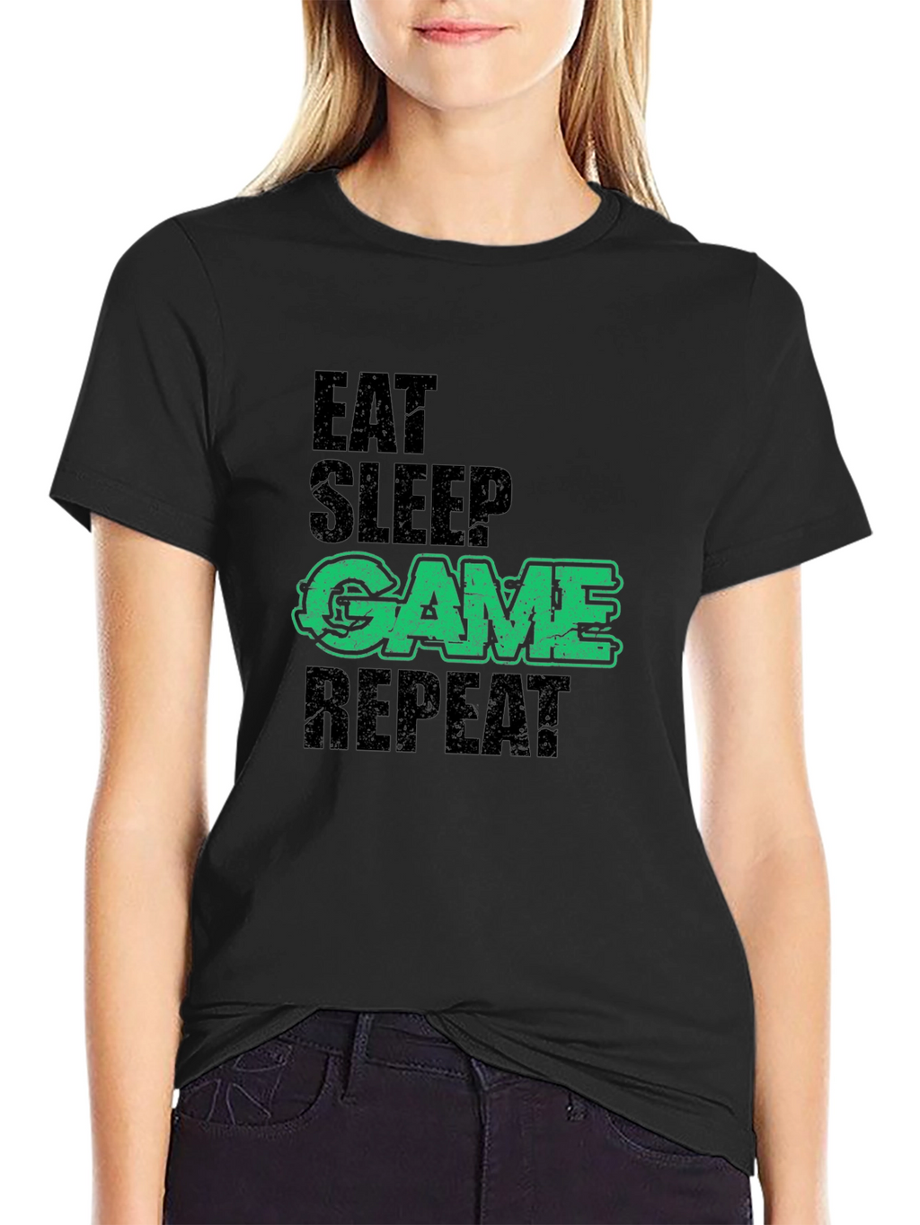 Eat Sleep Game Repeat Mens Graphic Tee