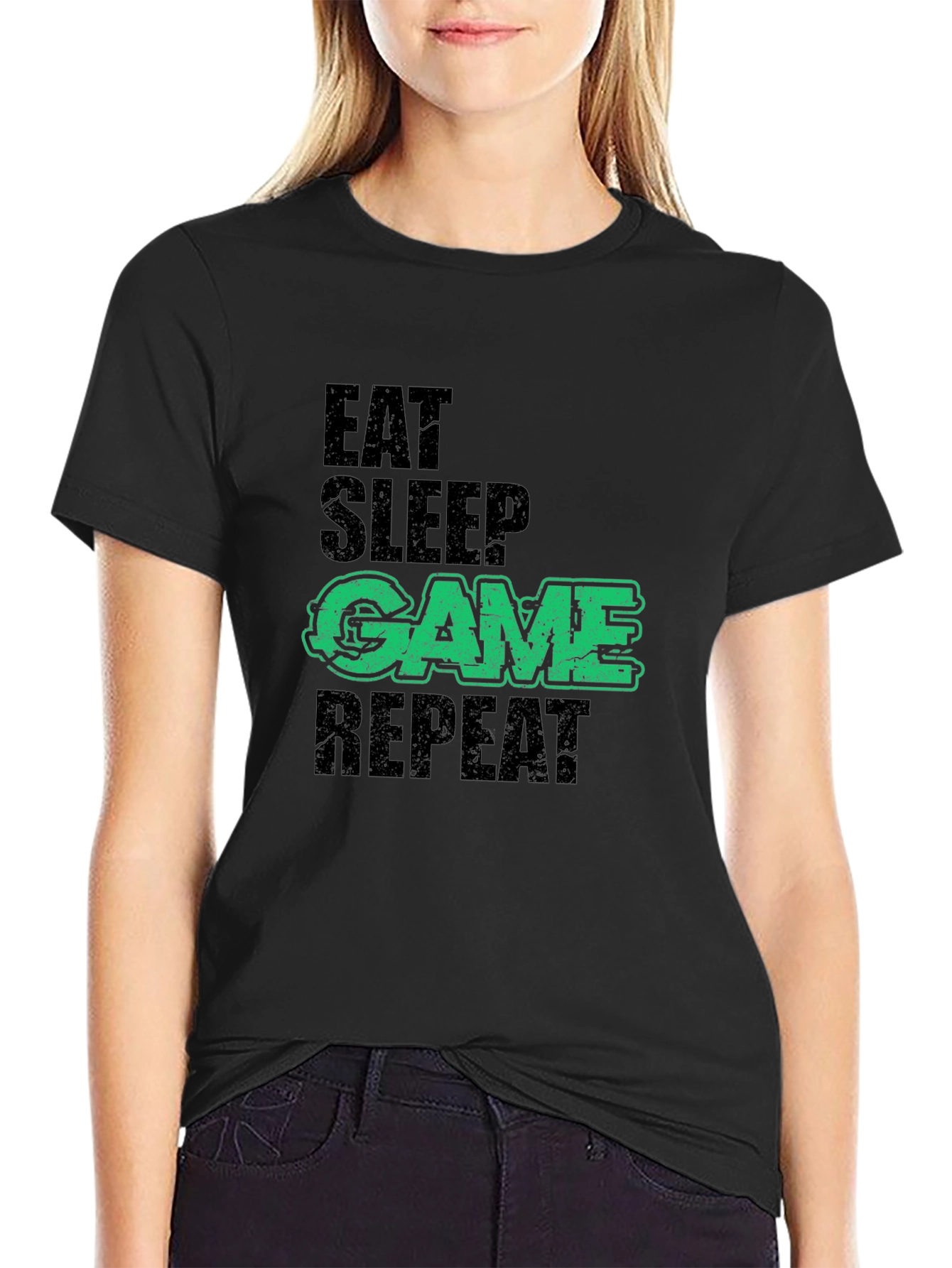 Eat Sleep Game Repeat Mens Graphic Tee