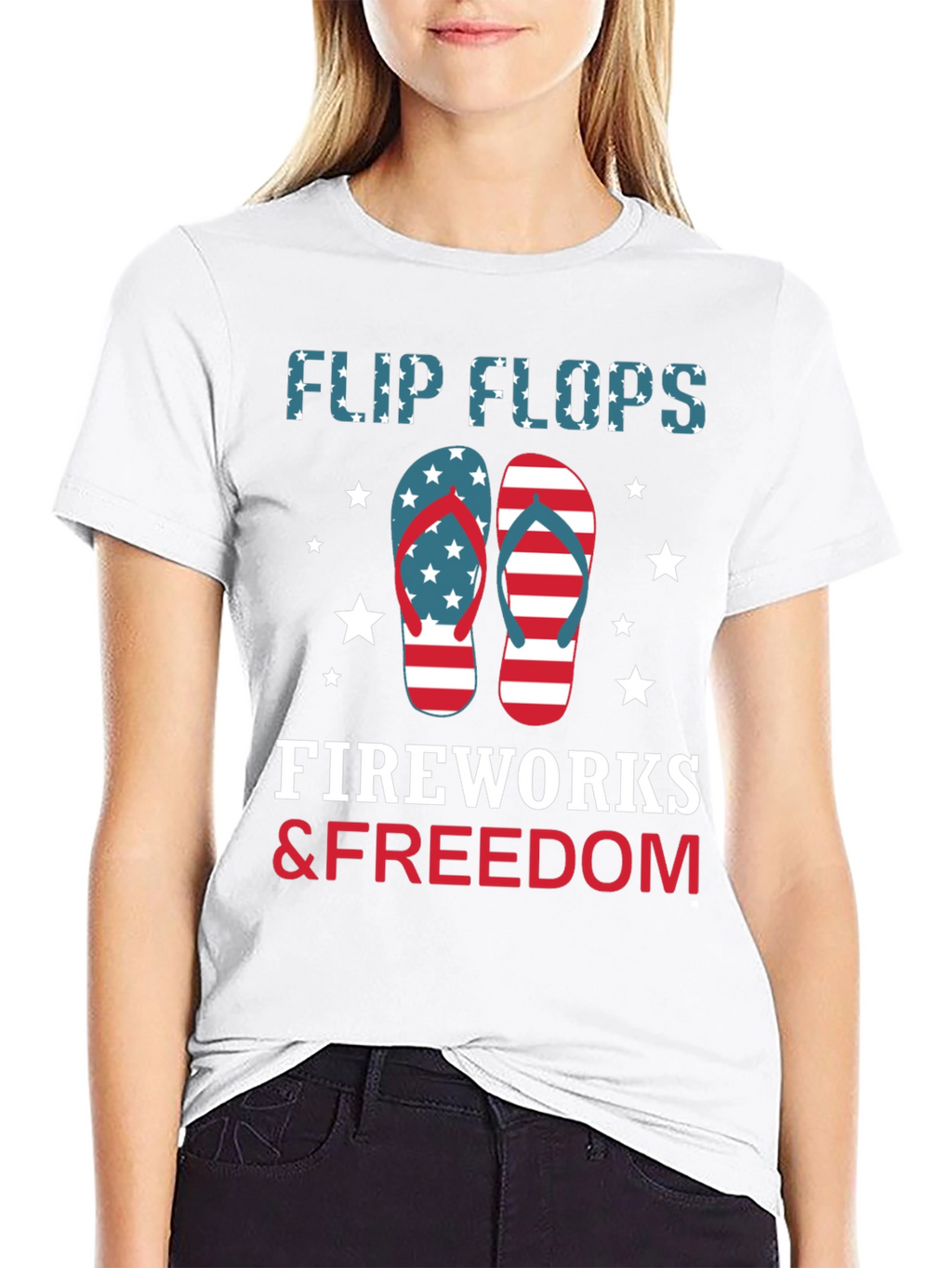 Patriotic Flip Flops Fireworks & Freedom T-Shirt