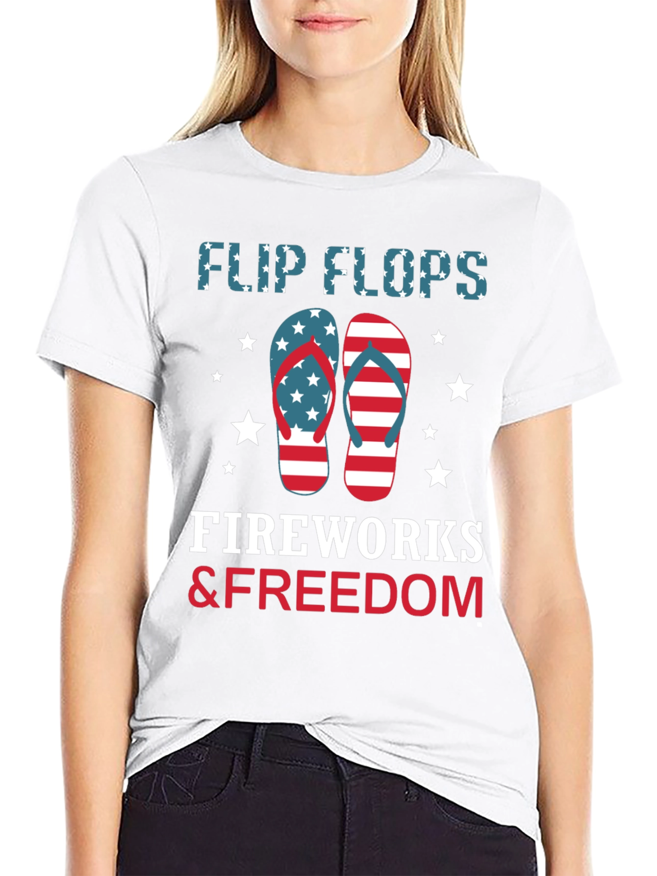 Patriotic Flip Flops Fireworks & Freedom T-Shirt