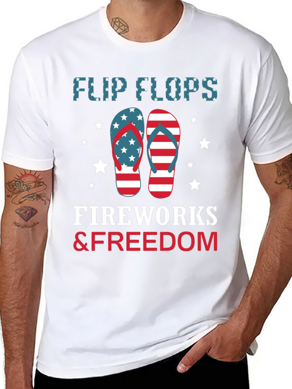 Patriotic Flip Flops Fireworks & Freedom T-Shirt