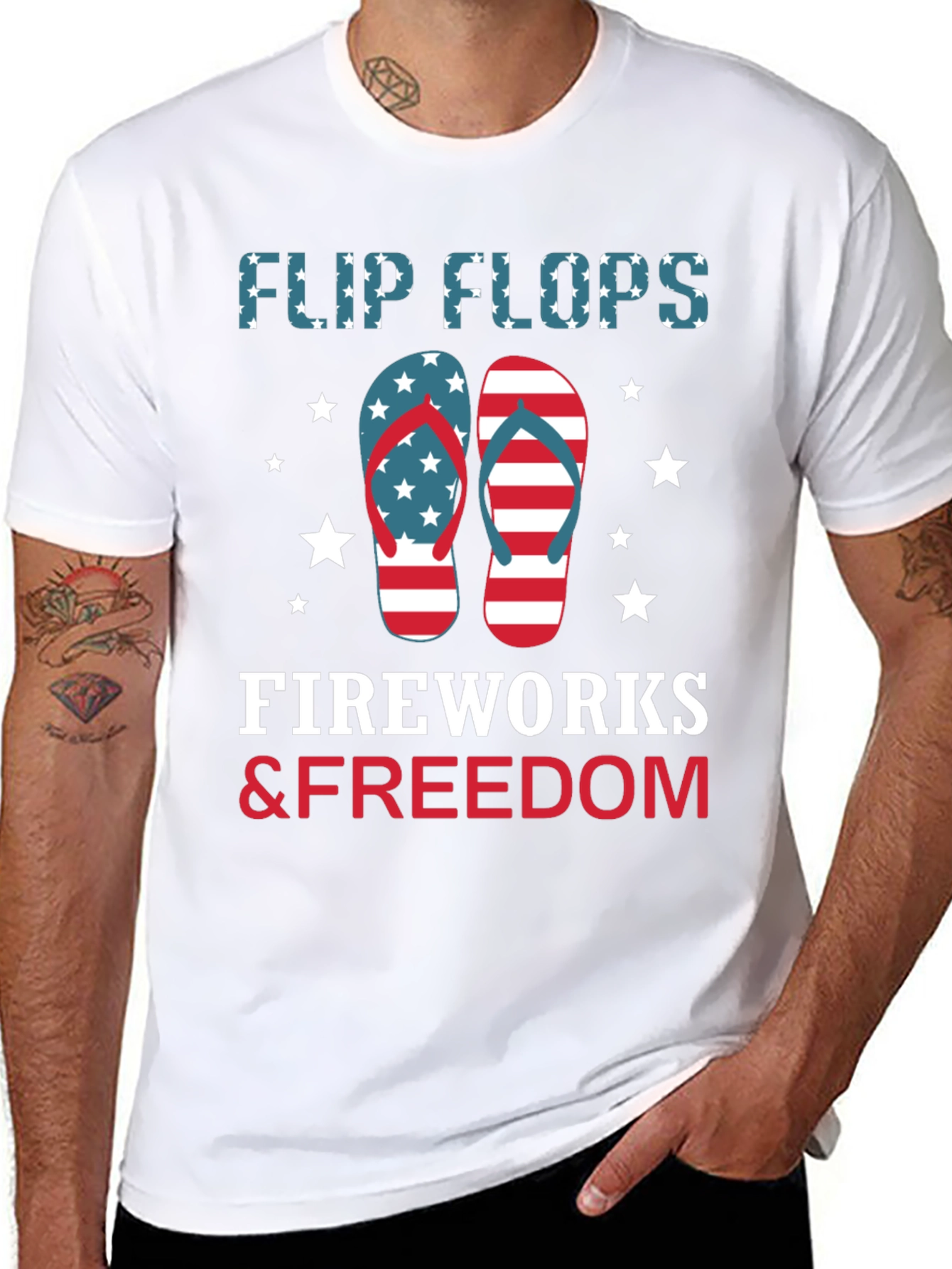 Patriotic Flip Flops Fireworks & Freedom T-Shirt