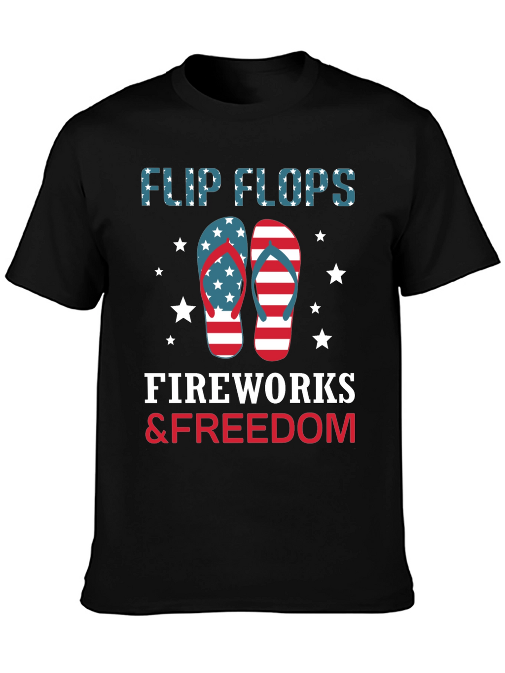 Patriotic Flip Flops Fireworks & Freedom T-Shirt