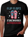 Patriotic Flip Flops Fireworks & Freedom T-Shirt