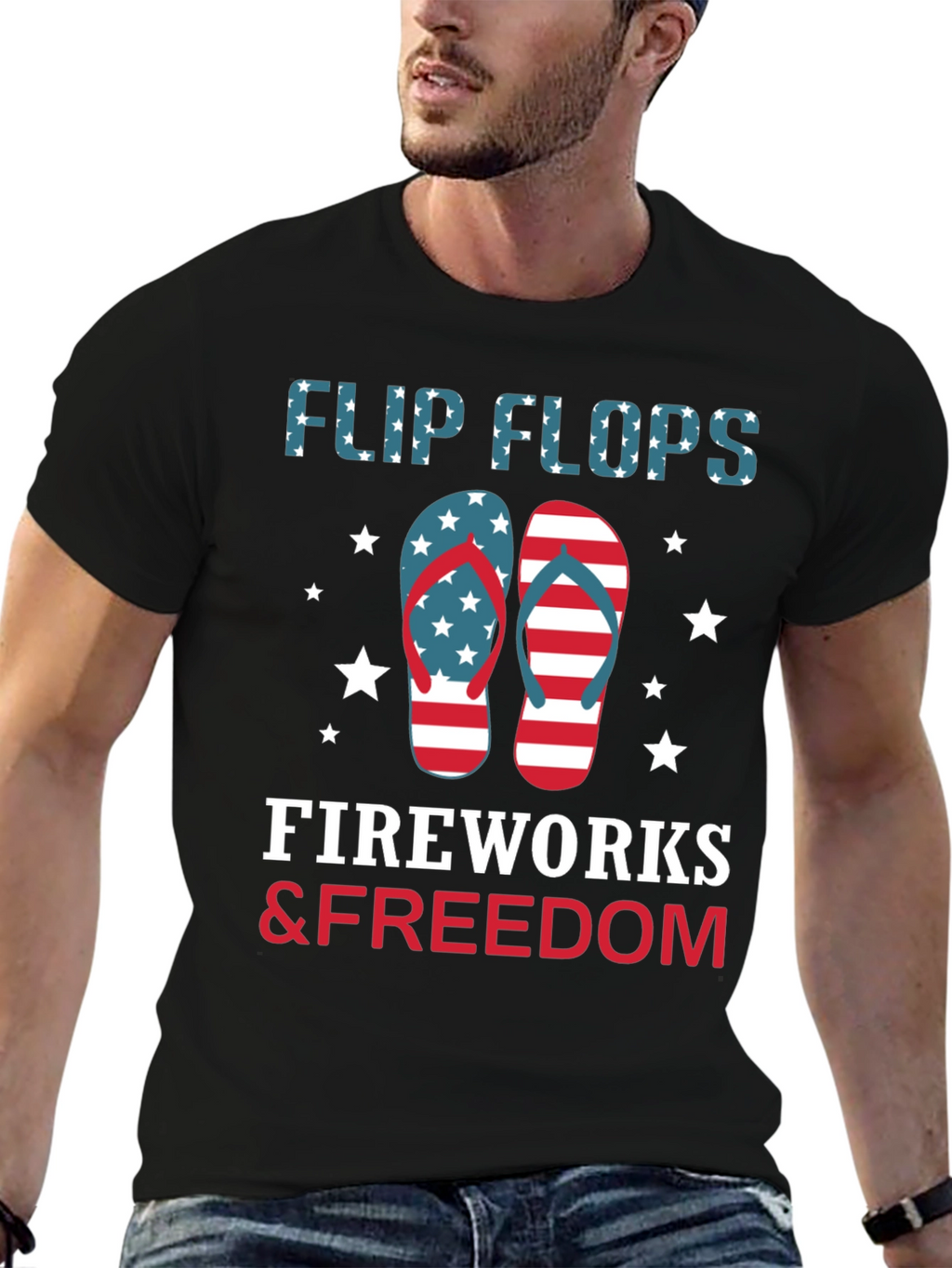 Patriotic Flip Flops Fireworks & Freedom T-Shirt