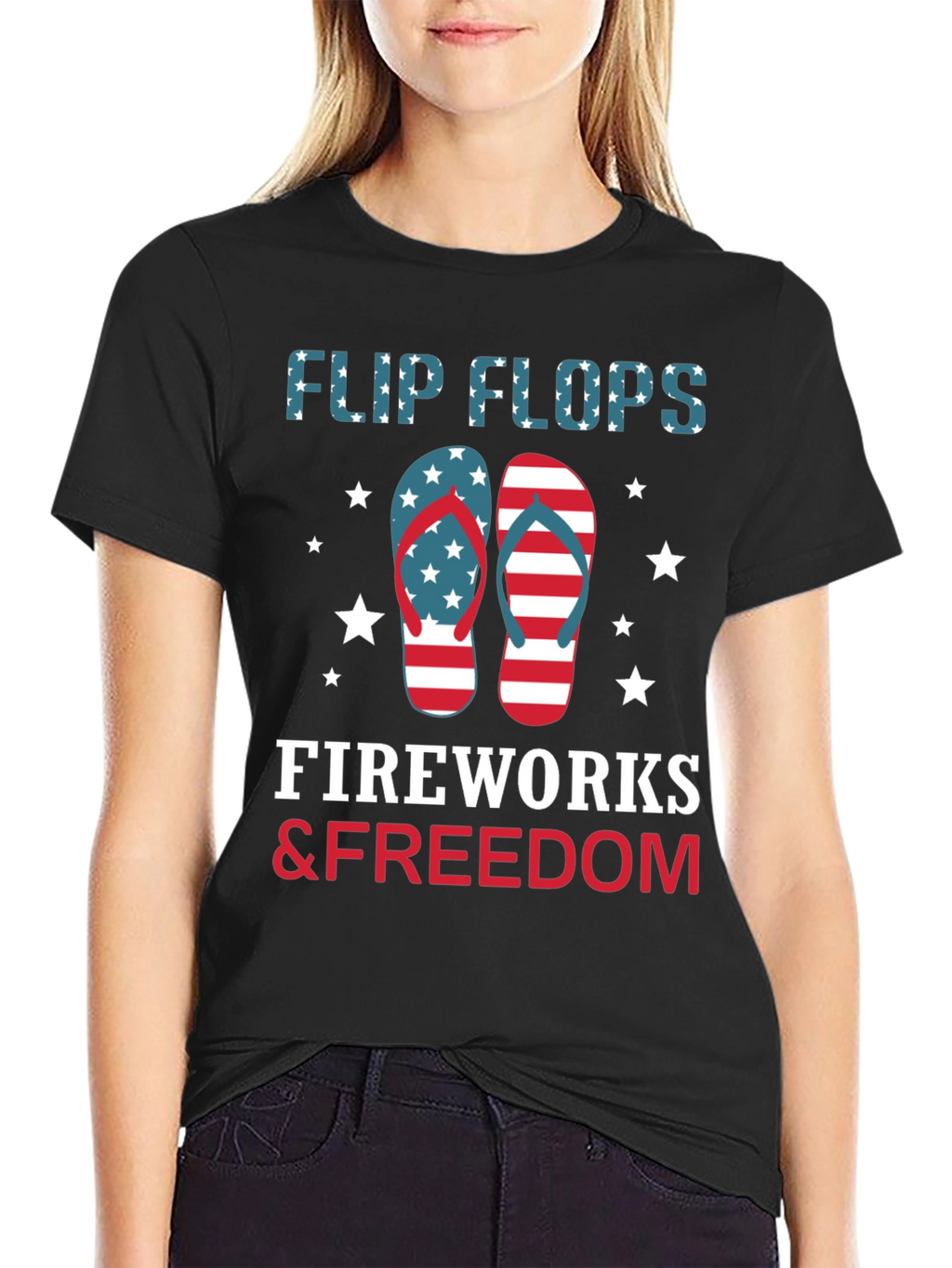 Patriotic Flip Flops Fireworks & Freedom T-Shirt