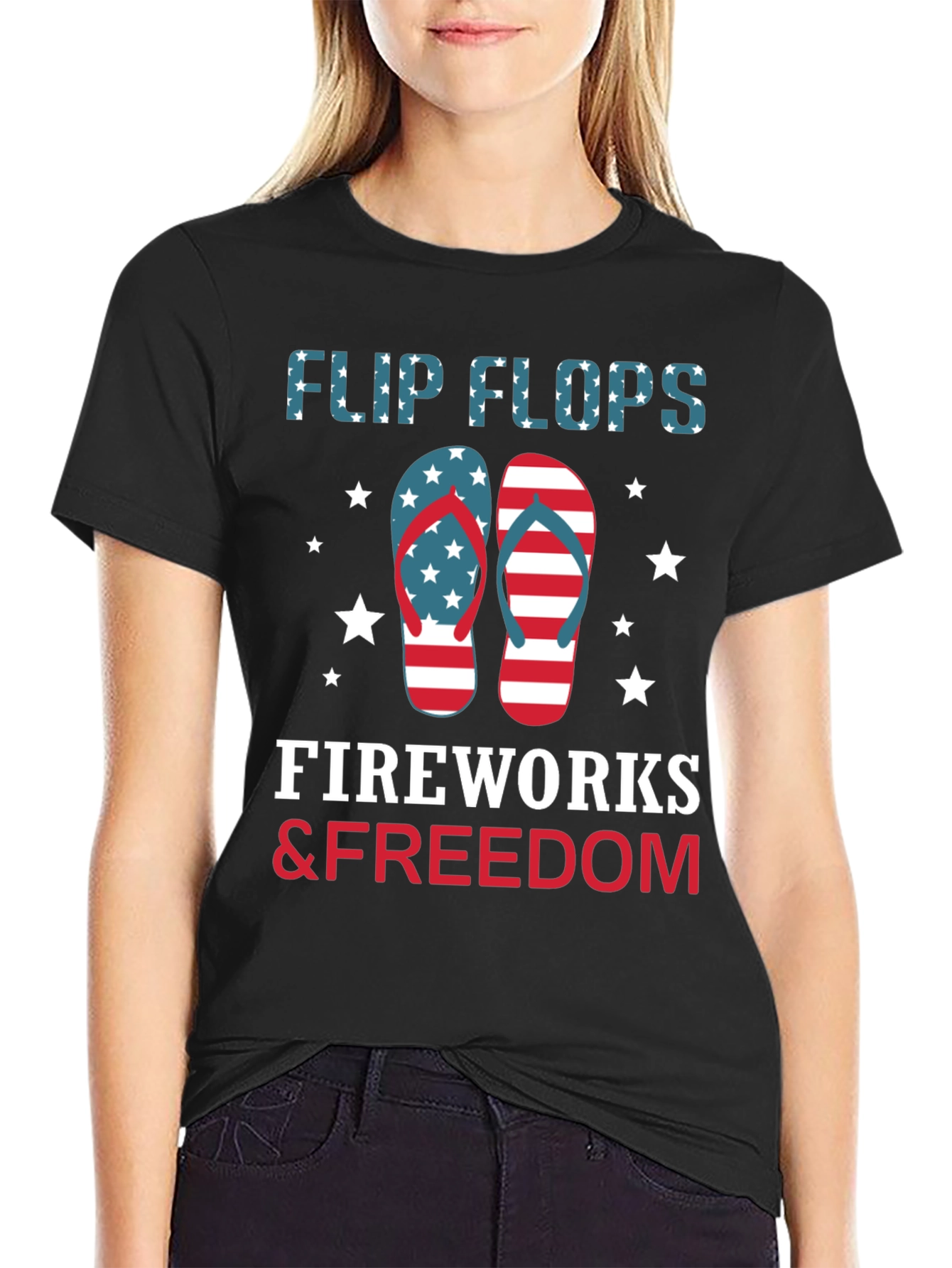 Patriotic Flip Flops Fireworks & Freedom T-Shirt