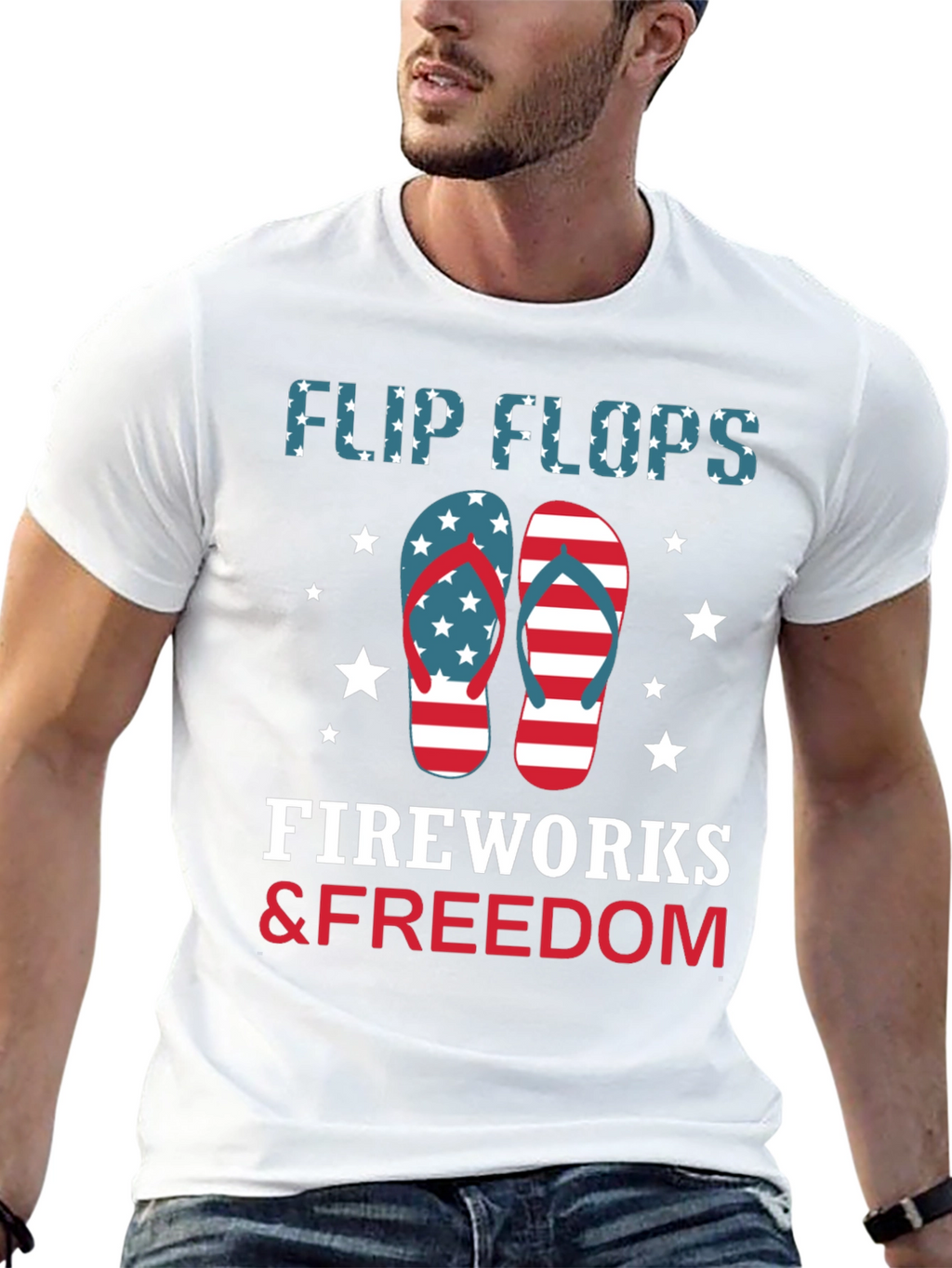 Patriotic Flip Flops Fireworks & Freedom T-Shirt