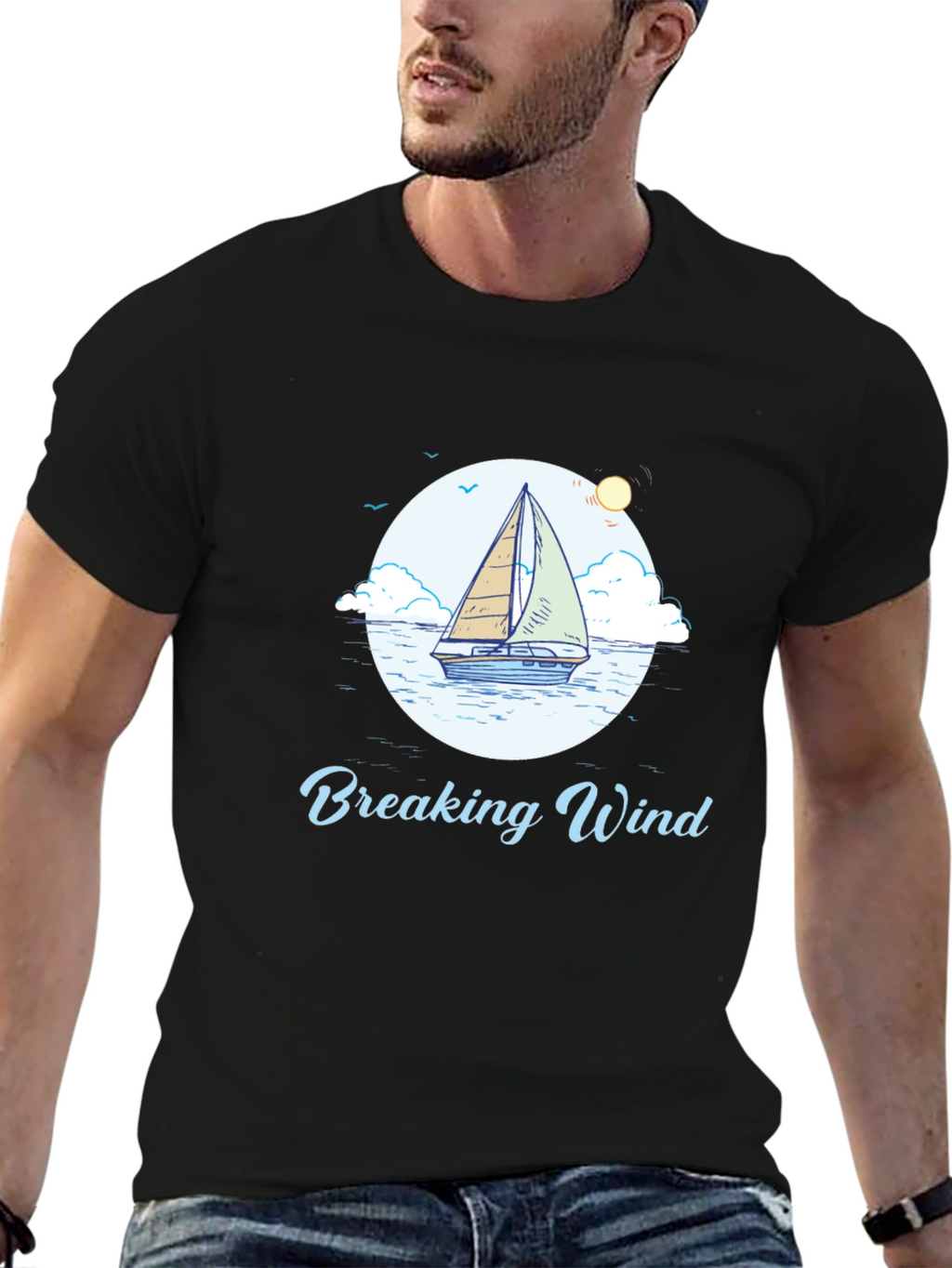 Breaking Wind Sailboat Graphic Tee