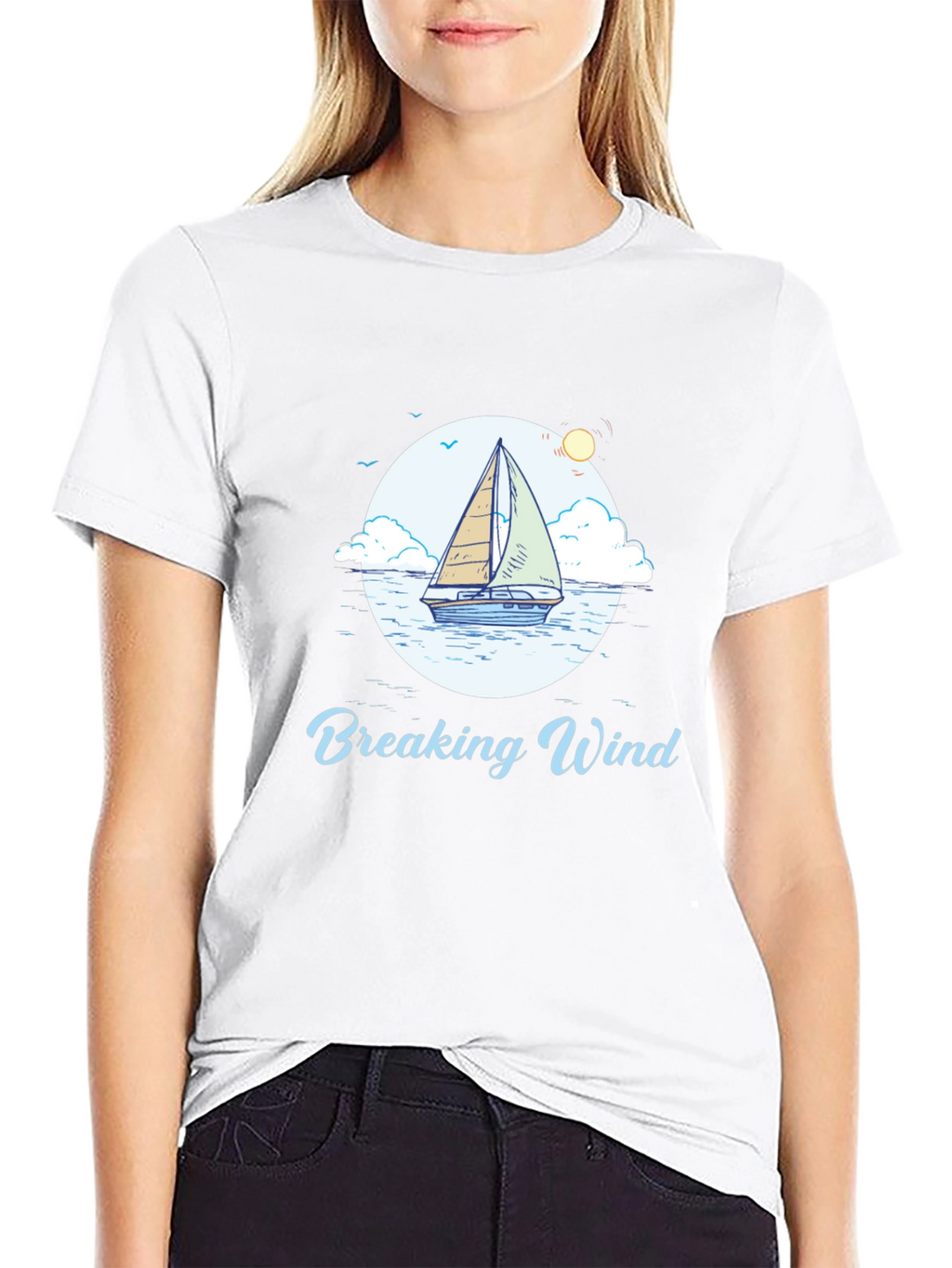 Breaking Wind Sailboat Graphic Tee
