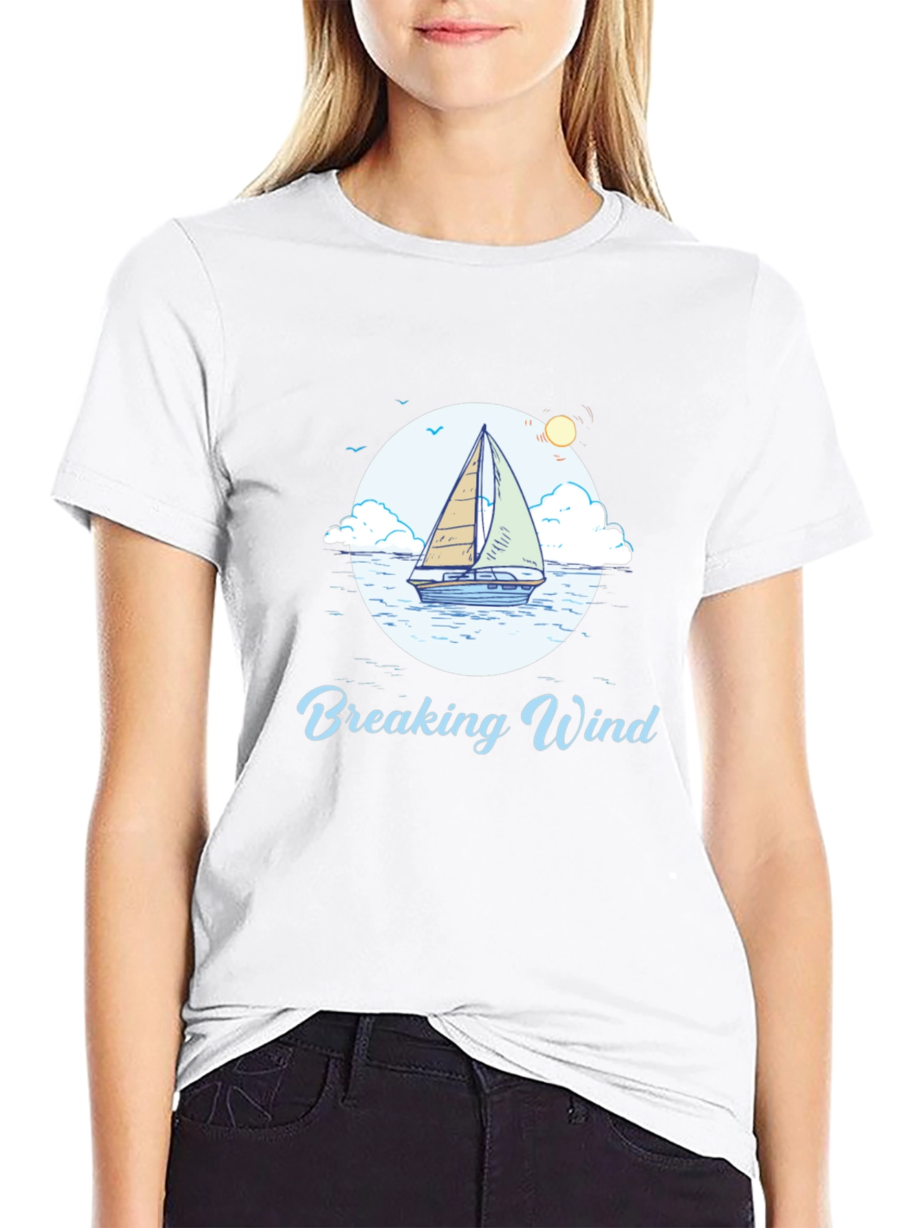 Breaking Wind Sailboat Graphic Tee