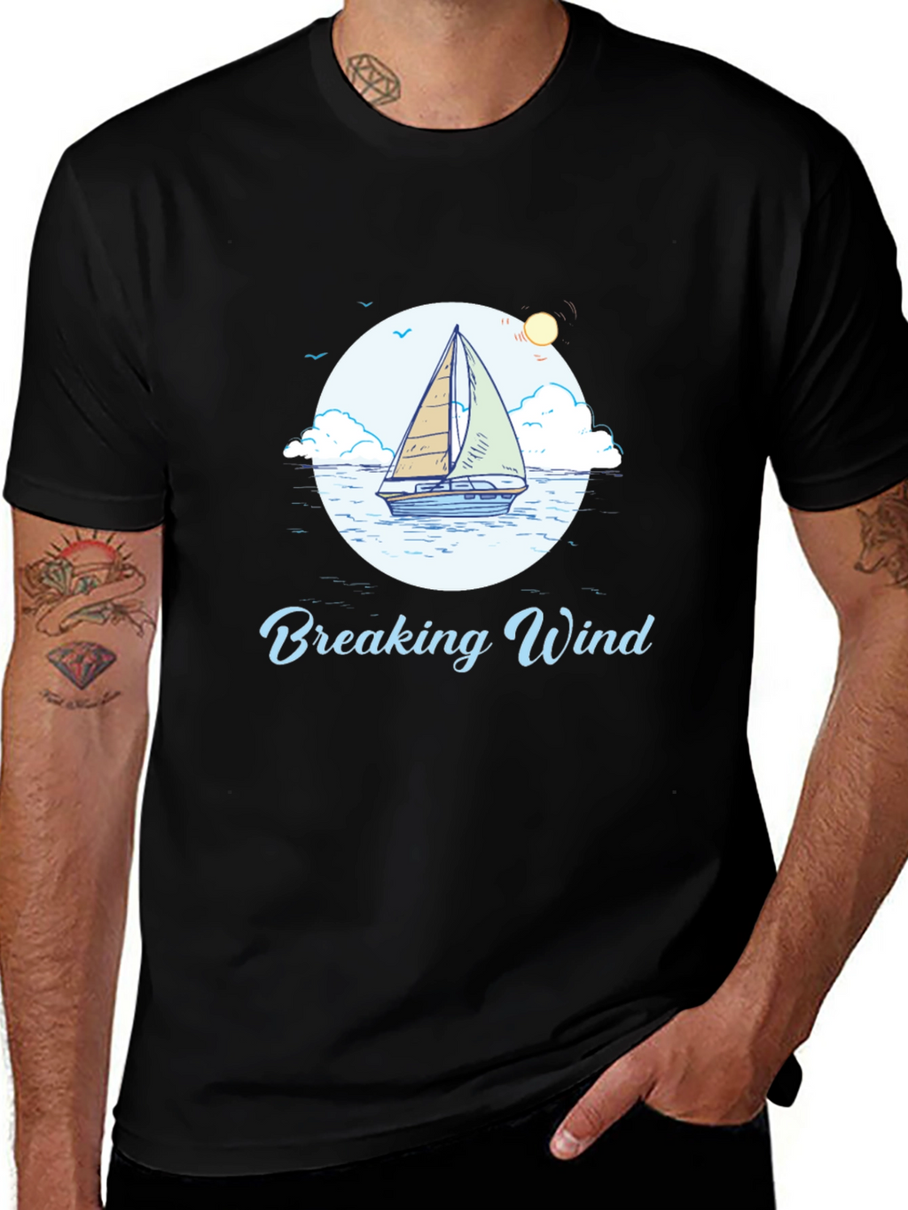 Breaking Wind Sailboat Graphic Tee