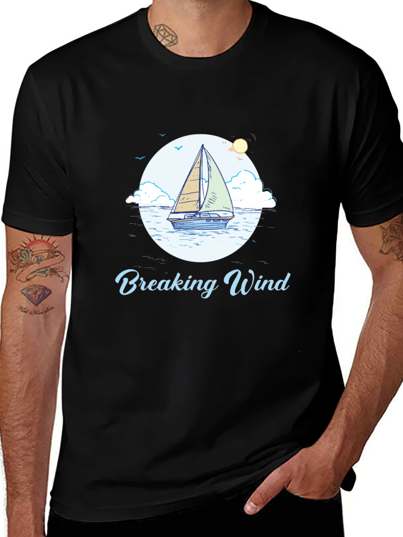 Breaking Wind Sailboat Graphic Tee
