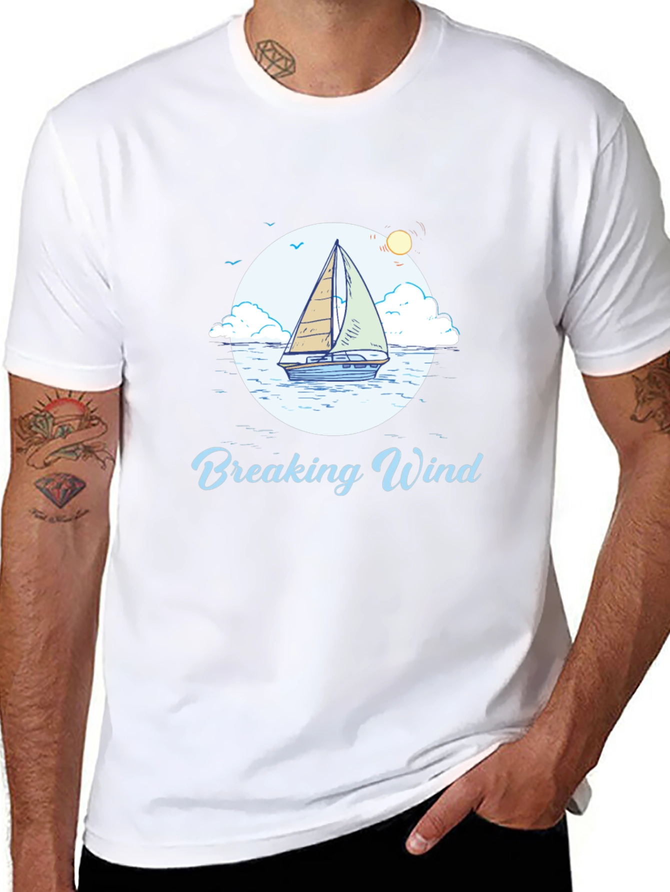 Breaking Wind Sailboat Graphic Tee