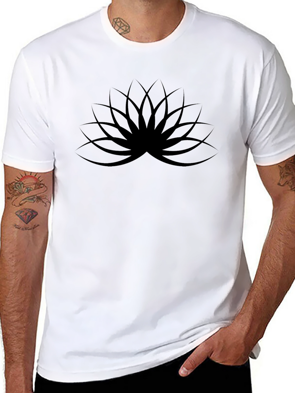 Modern Black Lotus Graphic Tee - Stylish Casual Wear