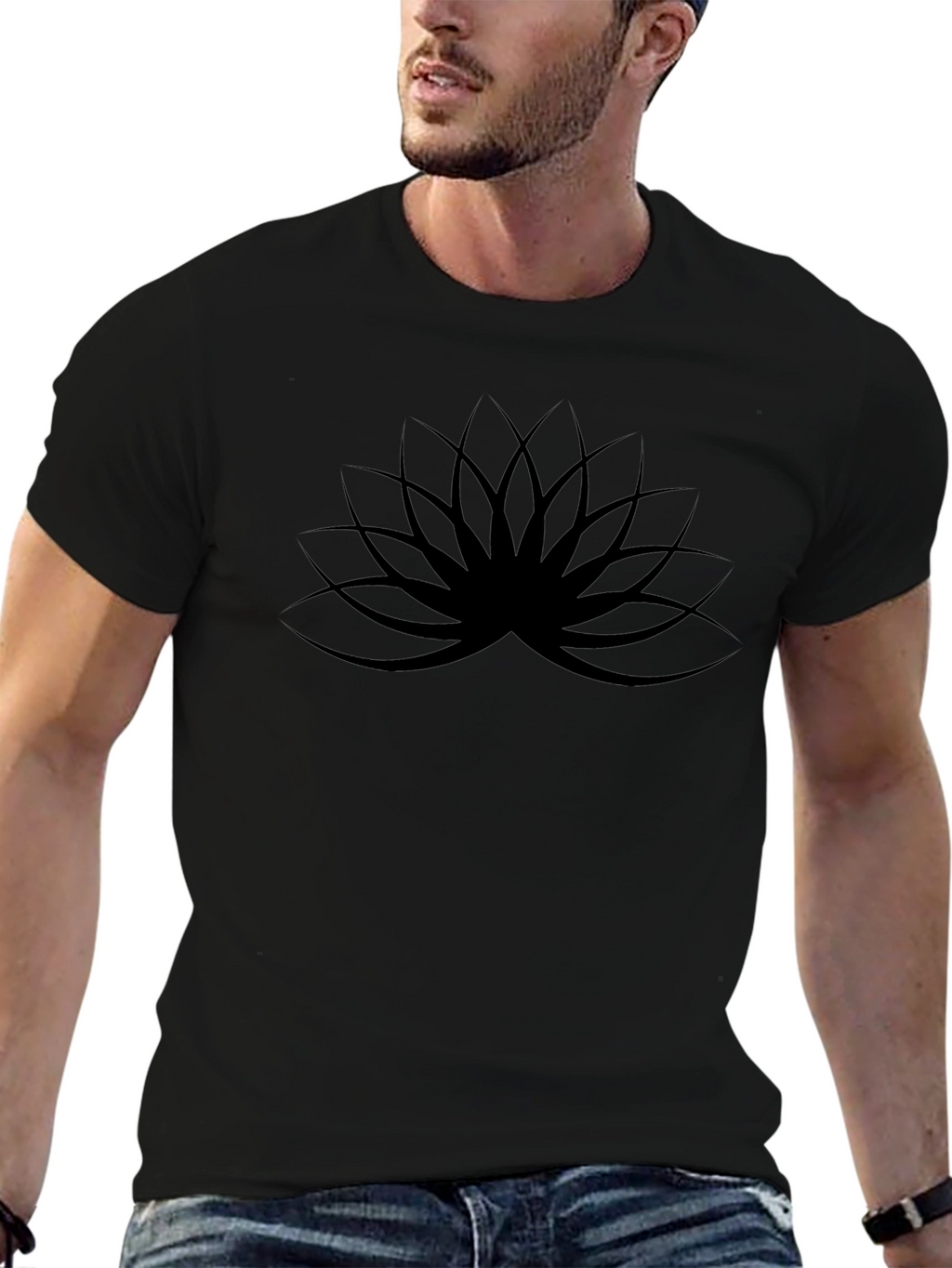 Modern Black Lotus Graphic Tee - Stylish Casual Wear