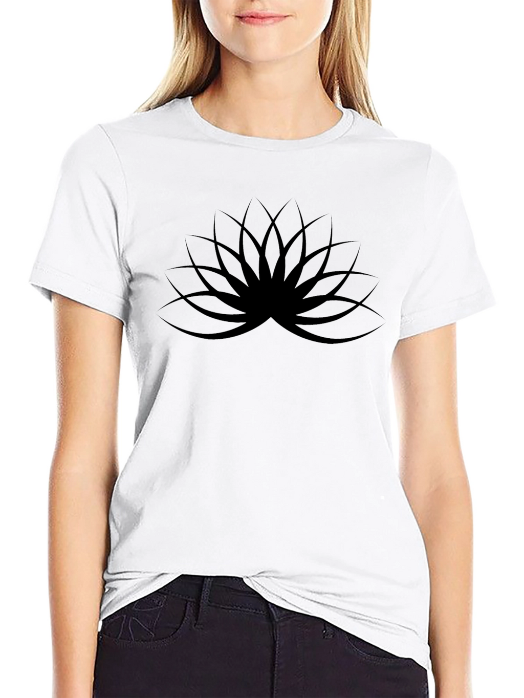 Modern Black Lotus Graphic Tee - Stylish Casual Wear