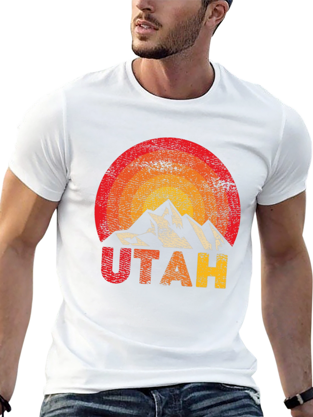 Utah Mountain Graphic Tee - Retro Style T-Shirt
