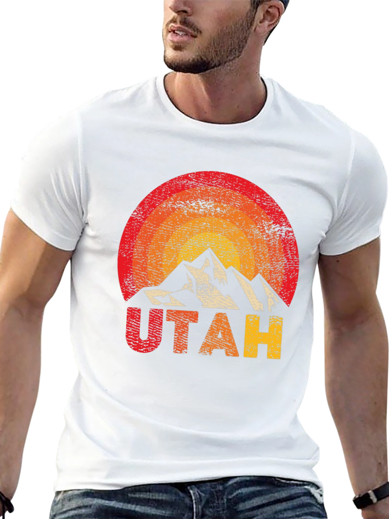 Utah Mountain Graphic Tee - Retro Style T-Shirt