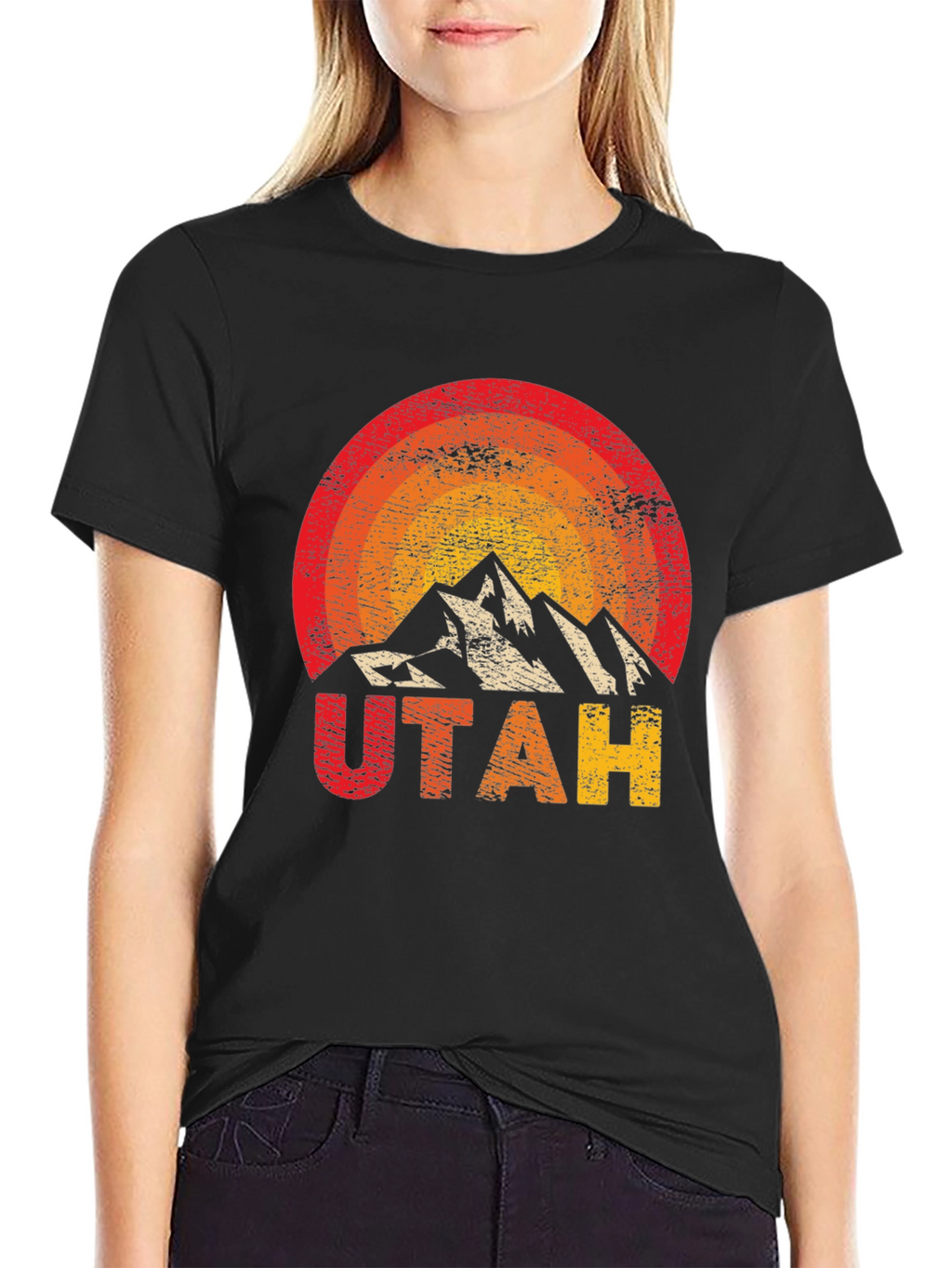 Utah Mountain Graphic Tee - Retro Style T-Shirt