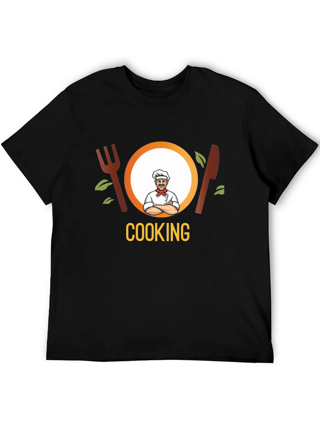 Cooking Chef Graphic Tee - Black Cotton T-Shirt