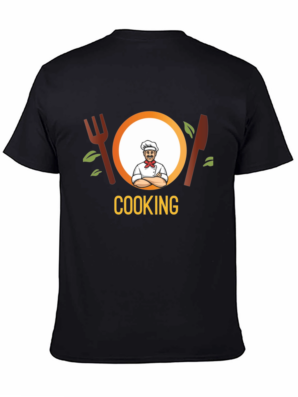 Cooking Chef Graphic Tee - Black Cotton T-Shirt