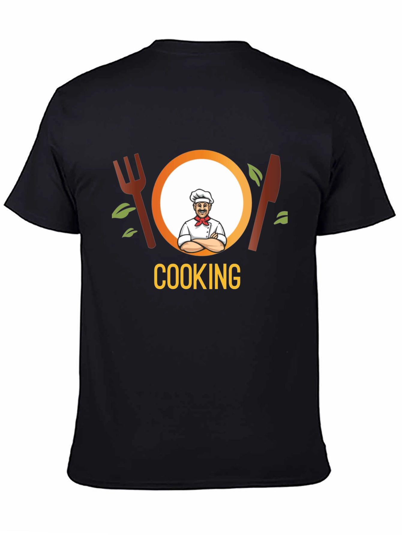 Cooking Chef Graphic Tee - Black Cotton T-Shirt
