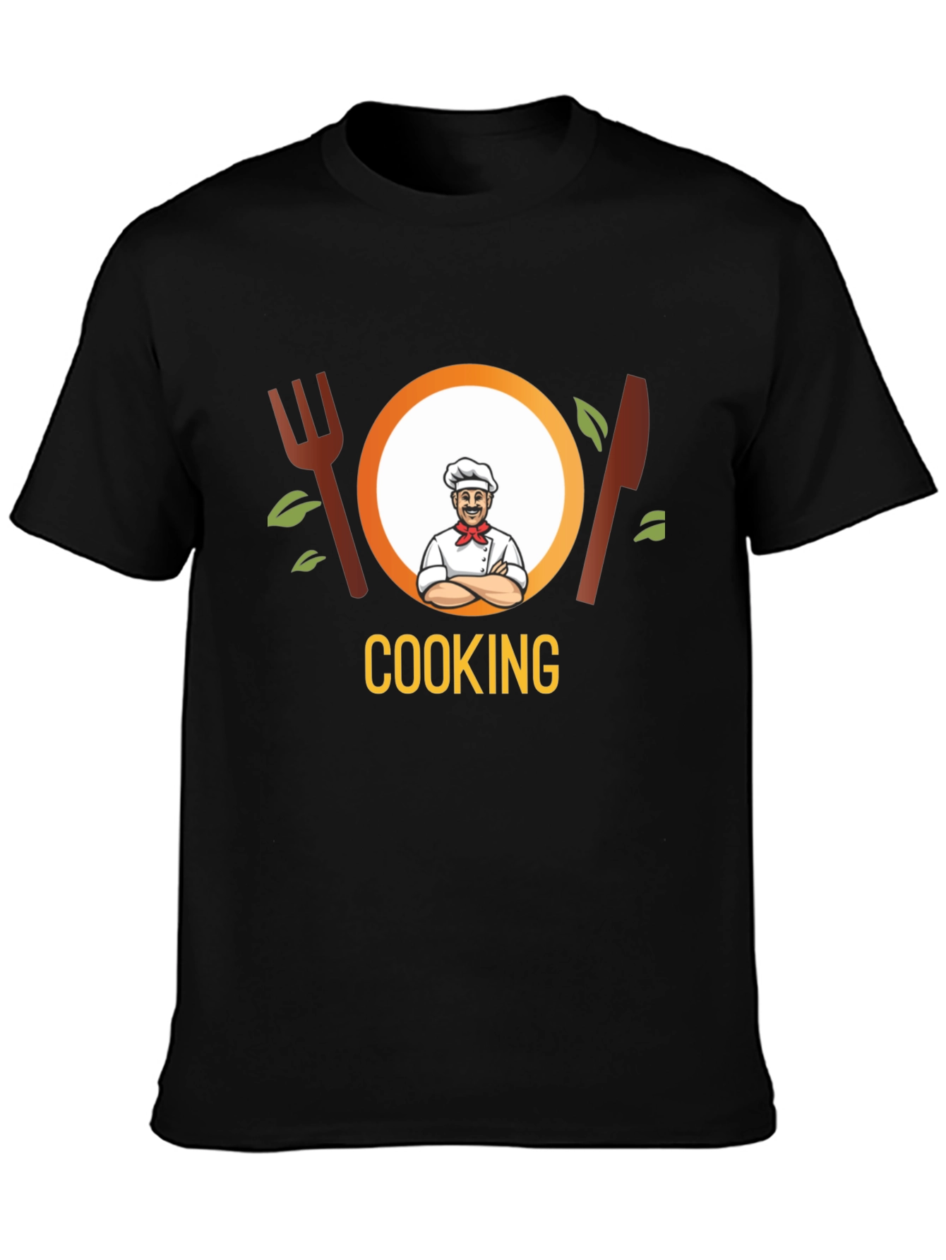 Cooking Chef Graphic Tee - Black Cotton T-Shirt