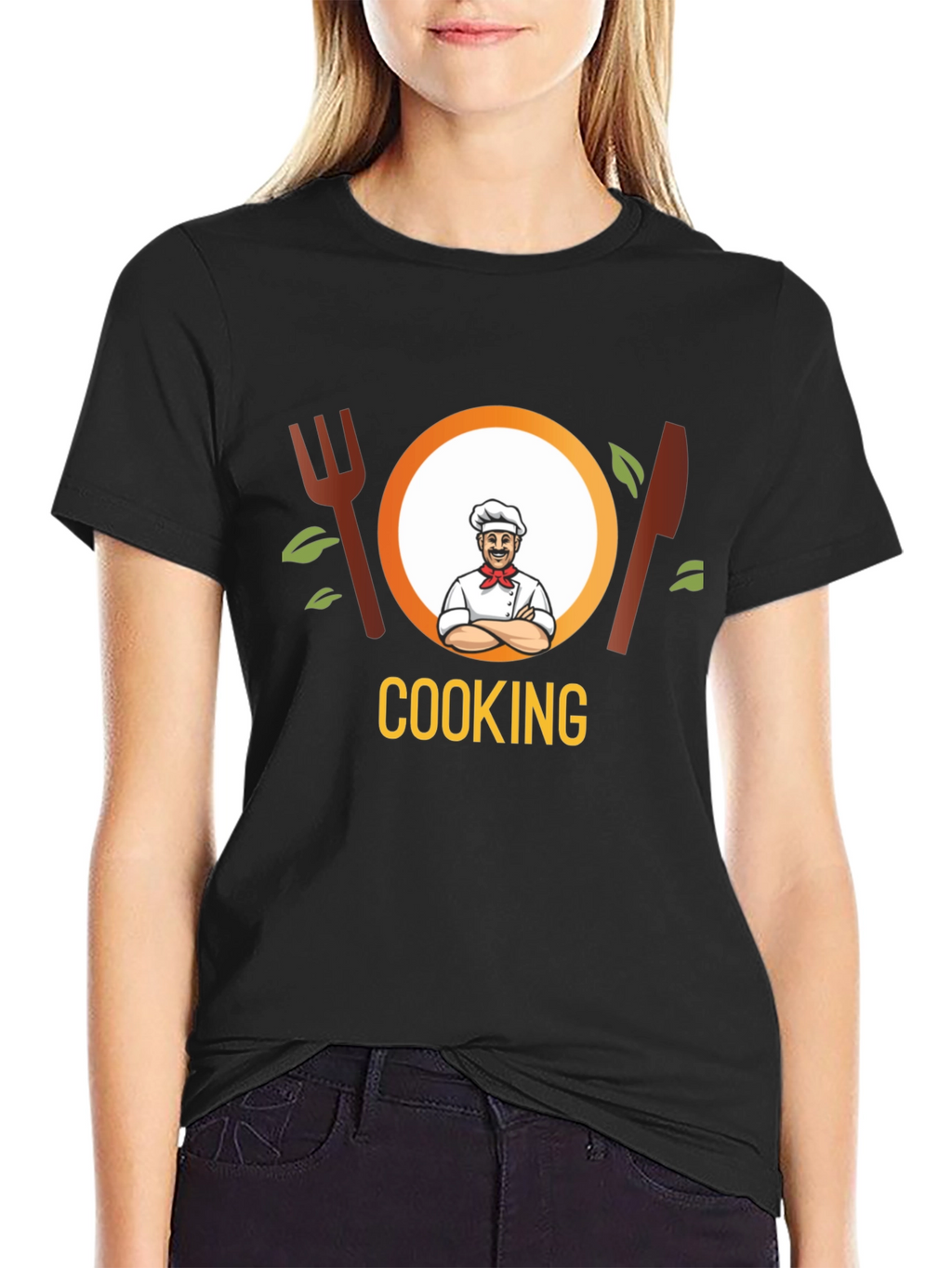 Cooking Chef Graphic Tee - Black Cotton T-Shirt