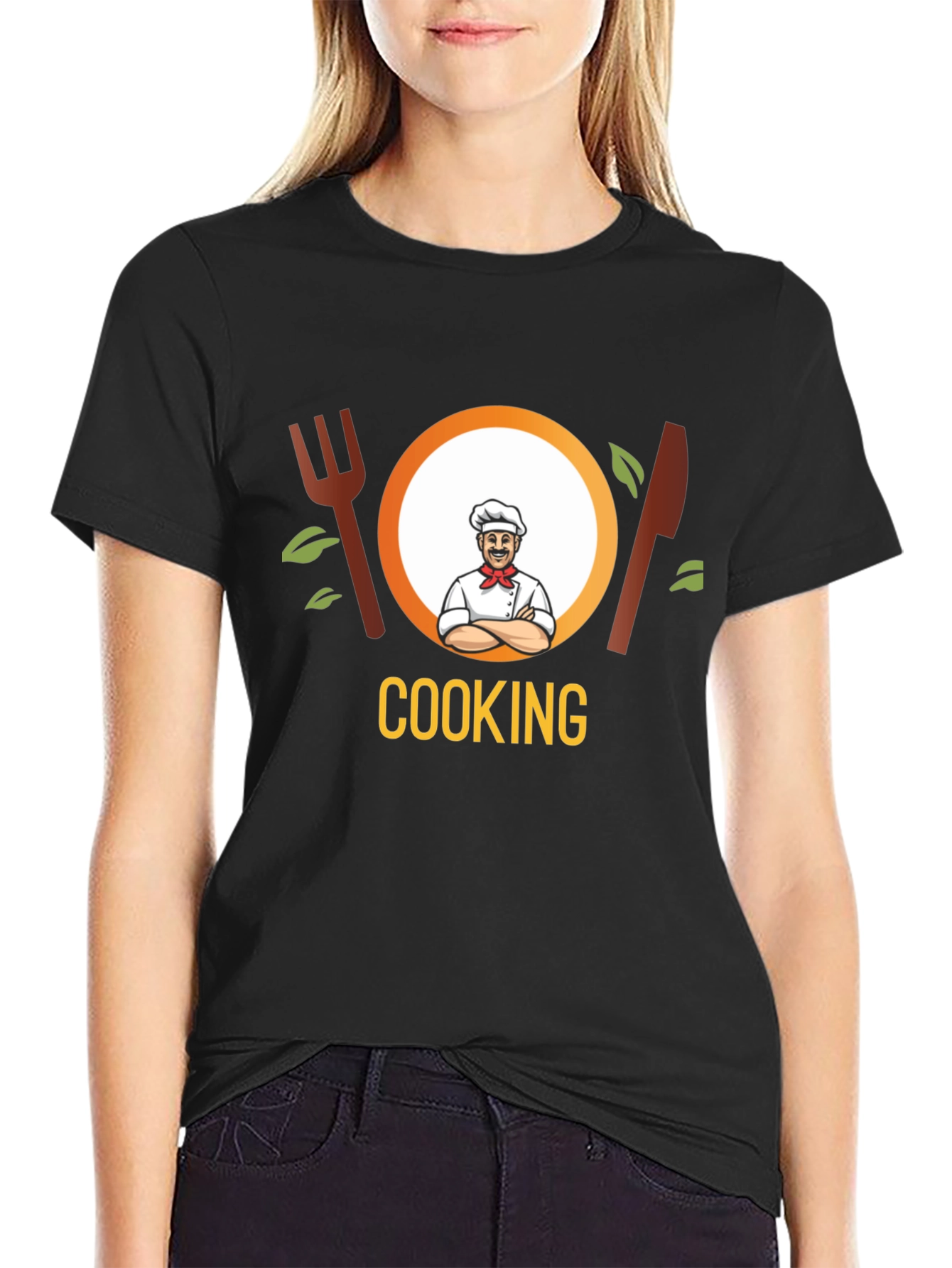 Cooking Chef Graphic Tee - Black Cotton T-Shirt