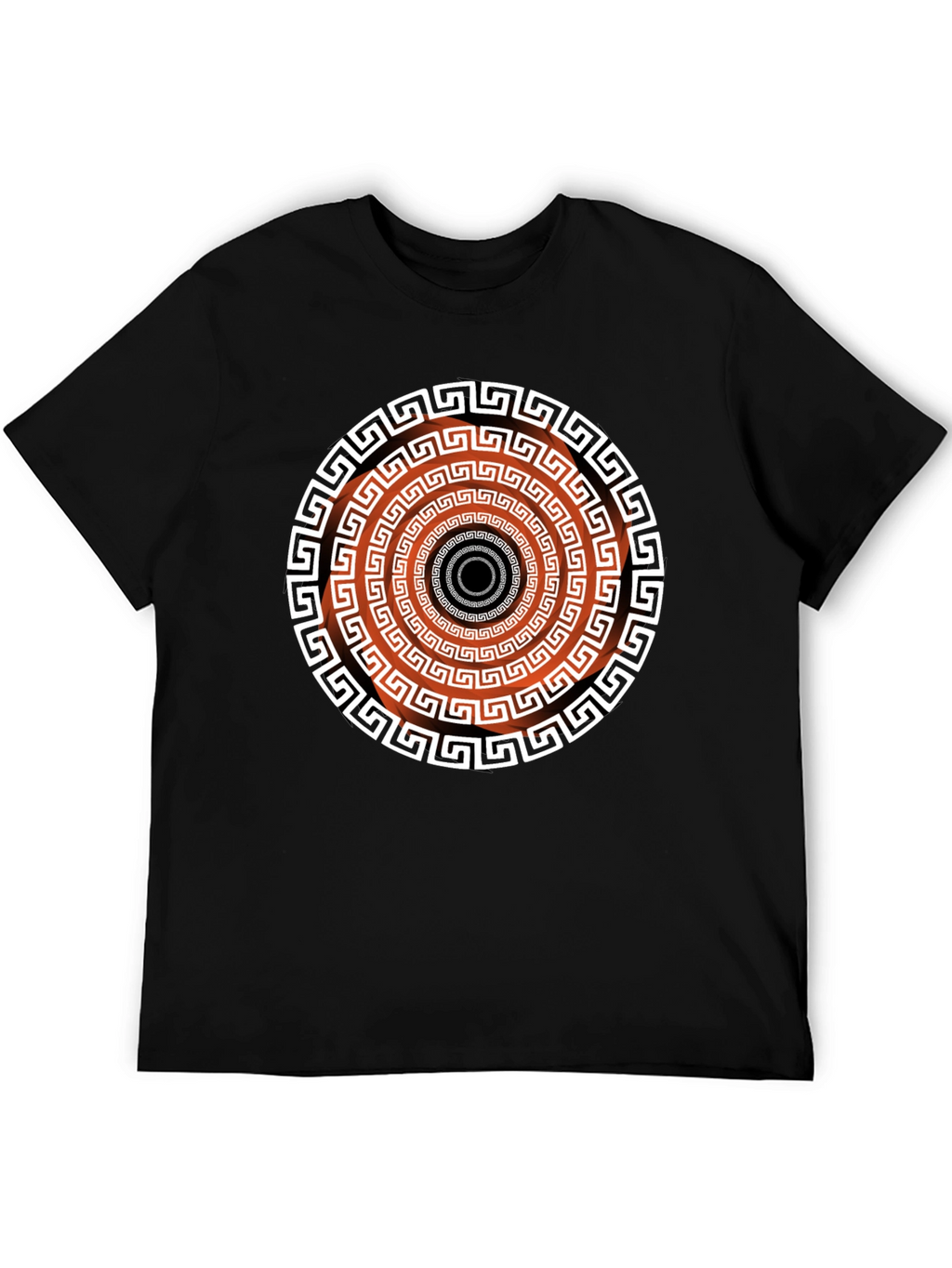 Geometric Patterned Black T-Shirt