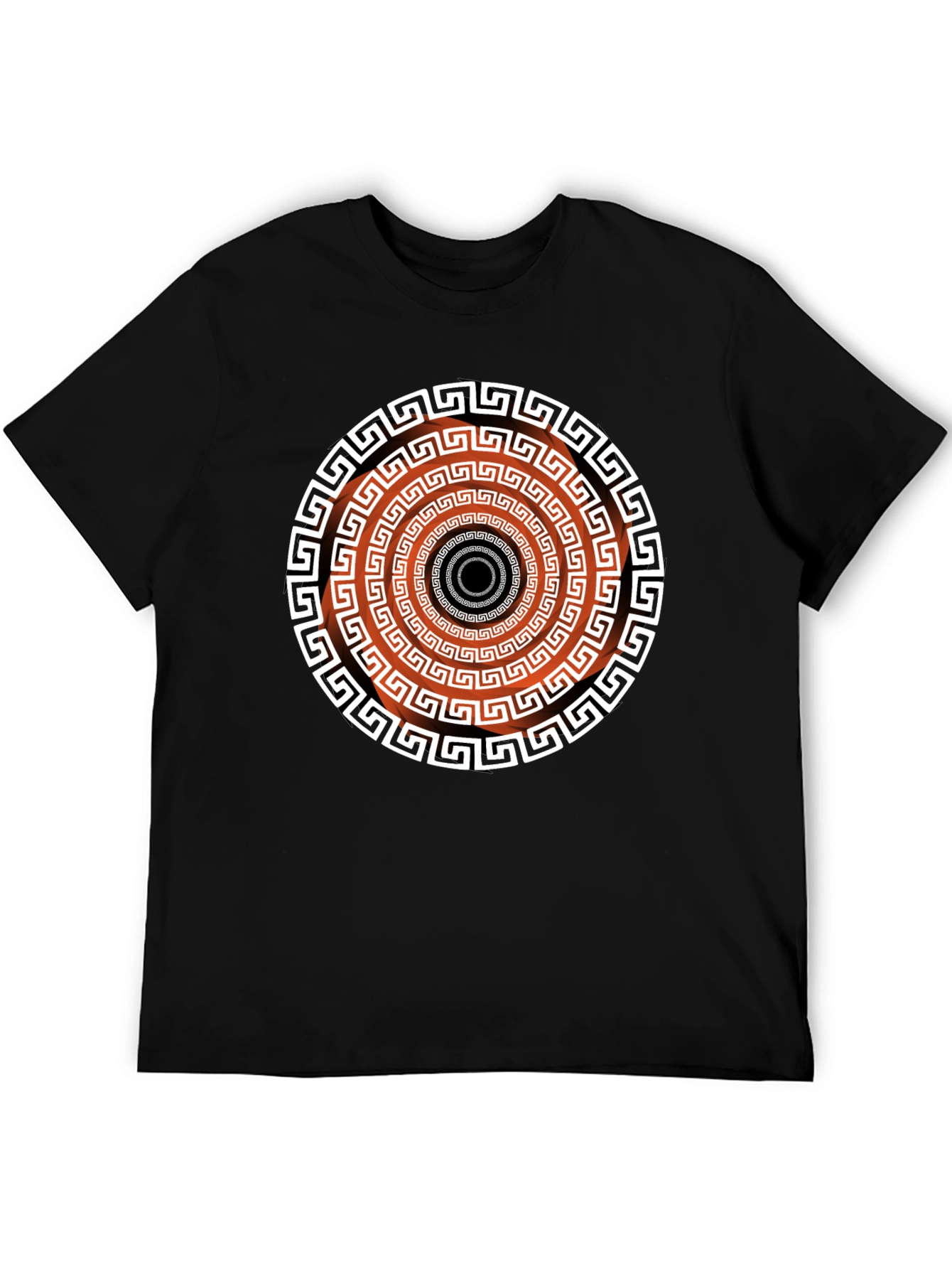 Geometric Patterned Black T-Shirt