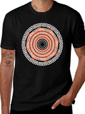 Geometric Patterned Black T-Shirt