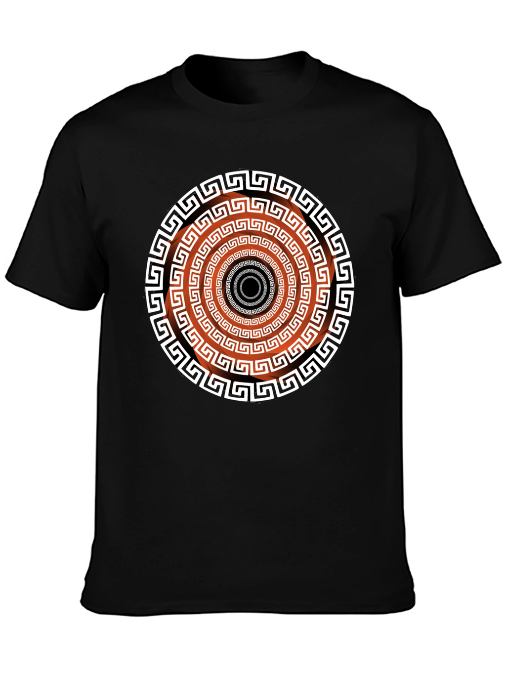 Geometric Patterned Black T-Shirt