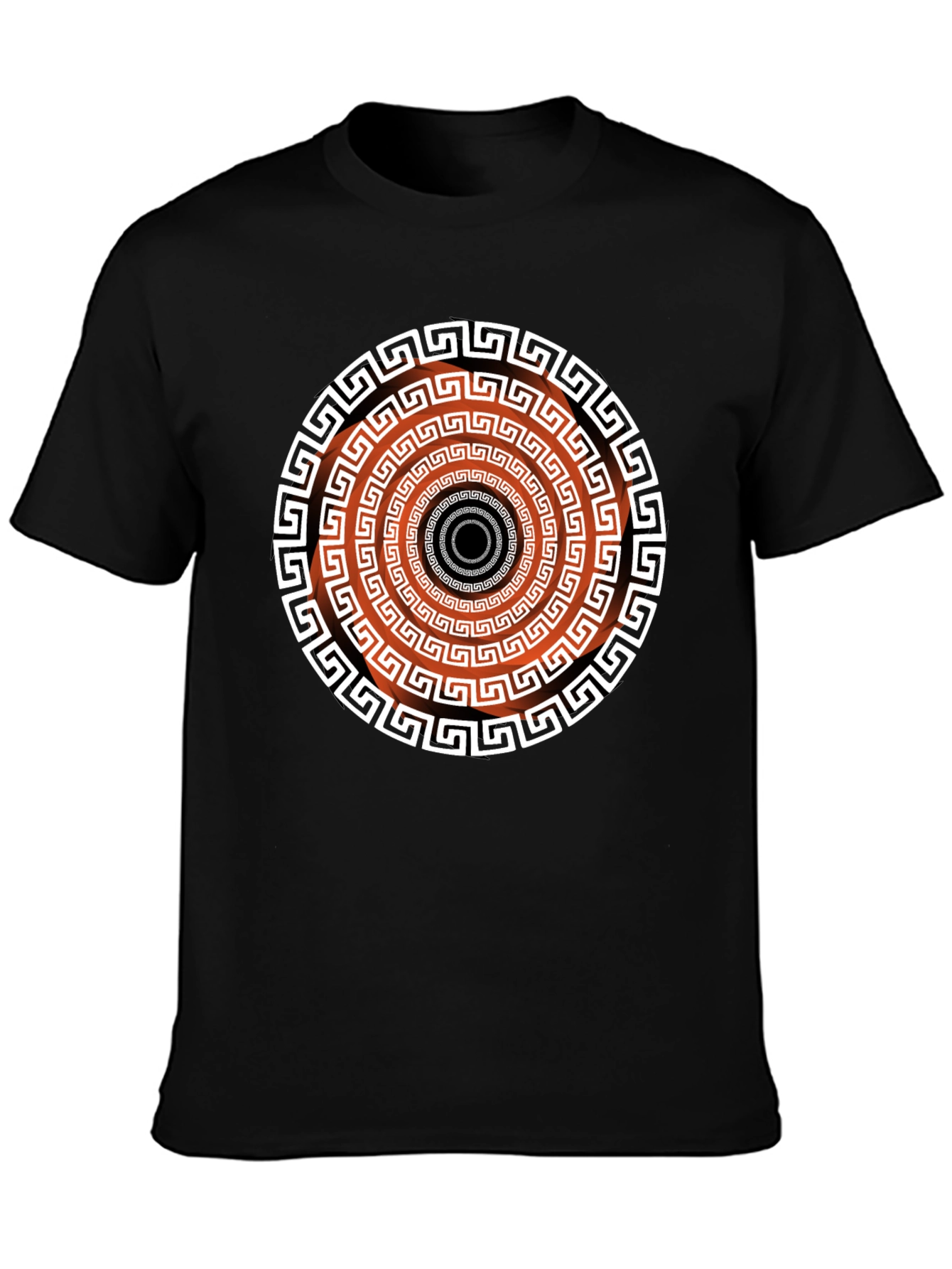 Geometric Patterned Black T-Shirt