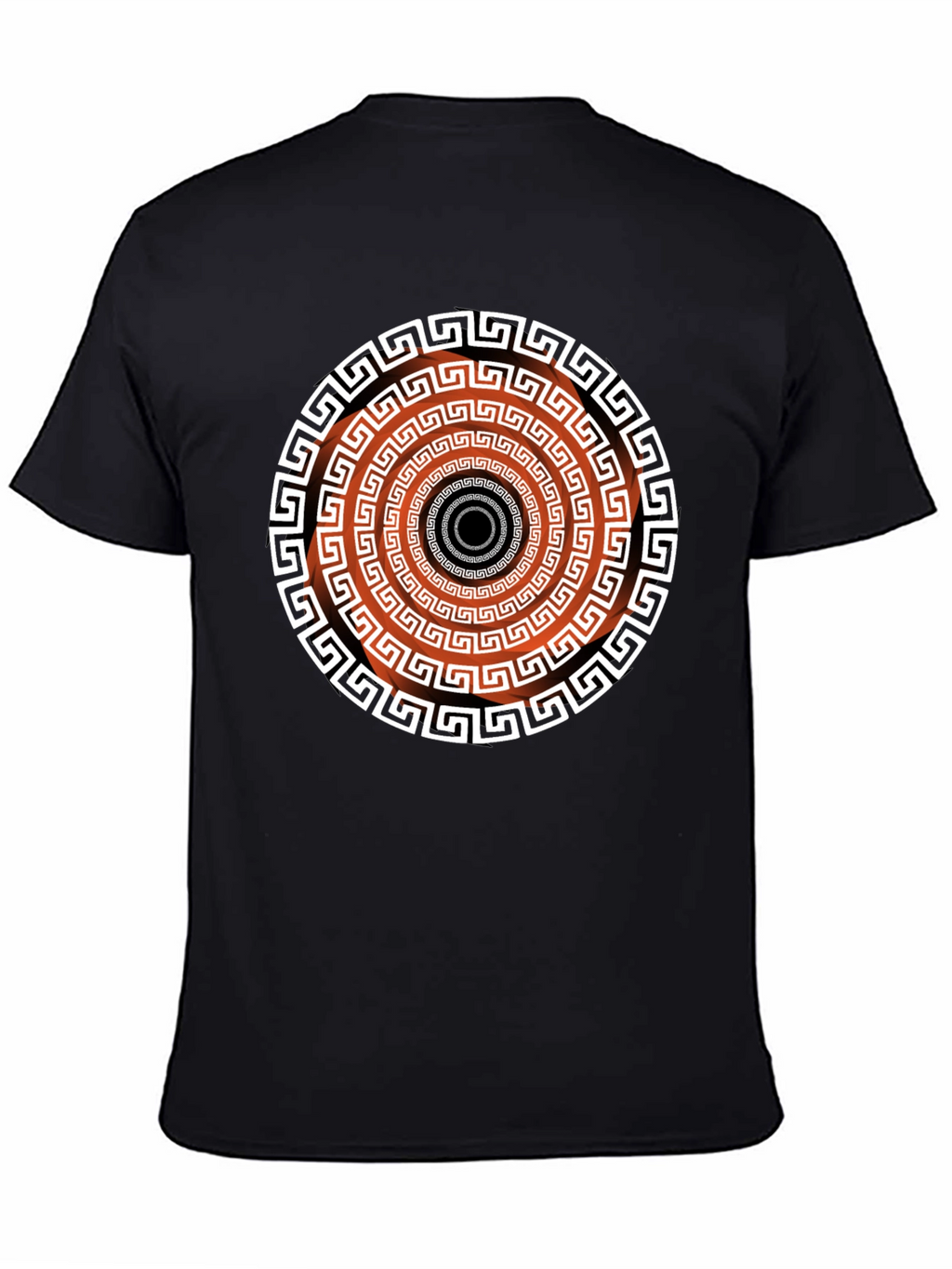 Geometric Patterned Black T-Shirt
