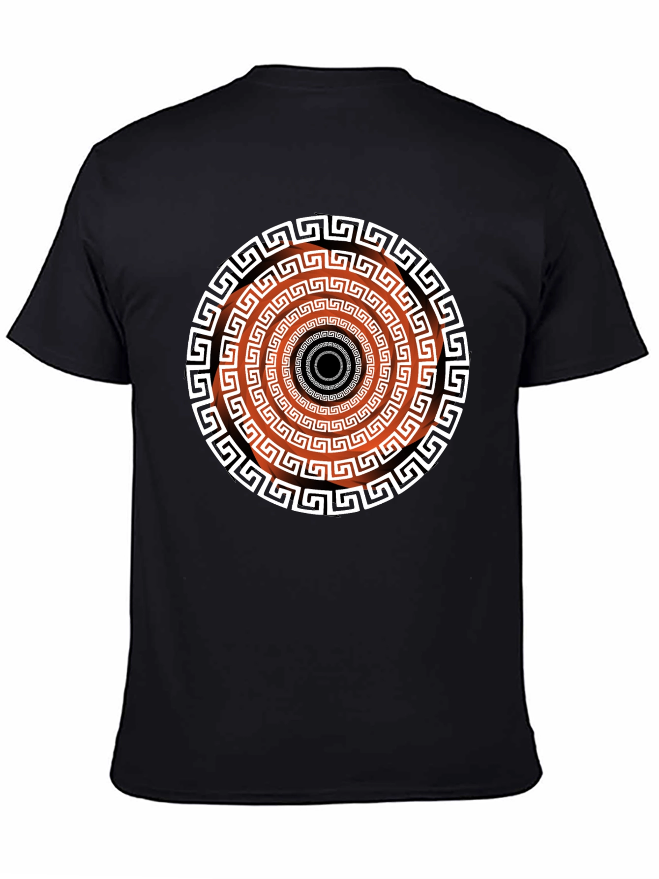 Geometric Patterned Black T-Shirt
