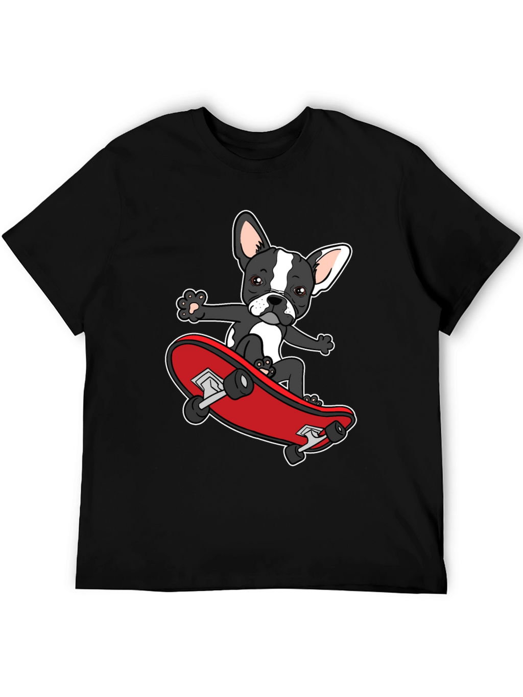Dog on Skateboard Graphic T-Shirt