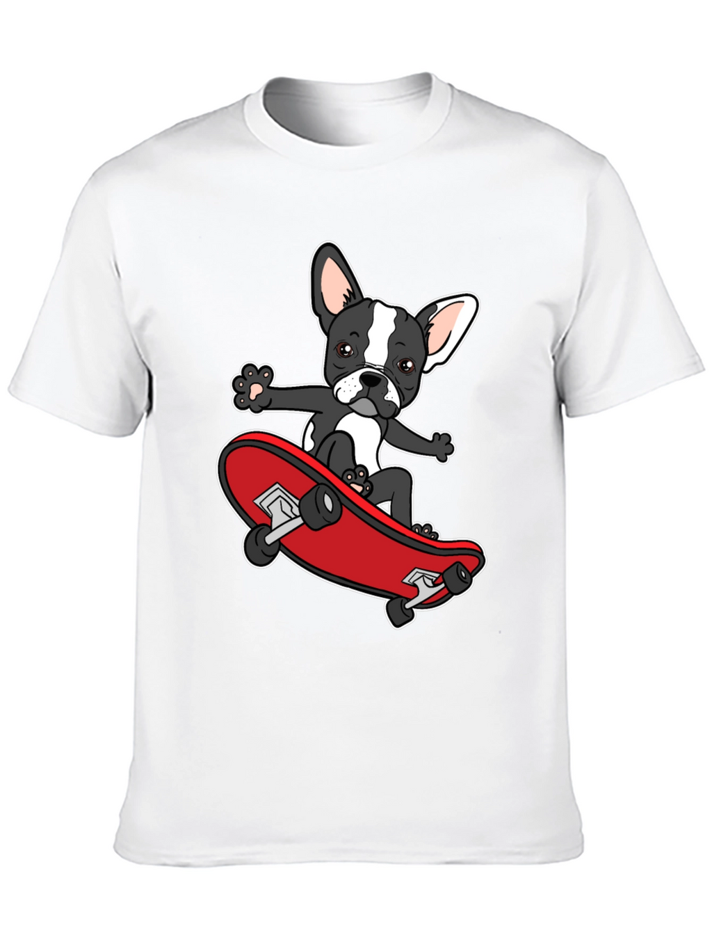 Dog on Skateboard Graphic T-Shirt