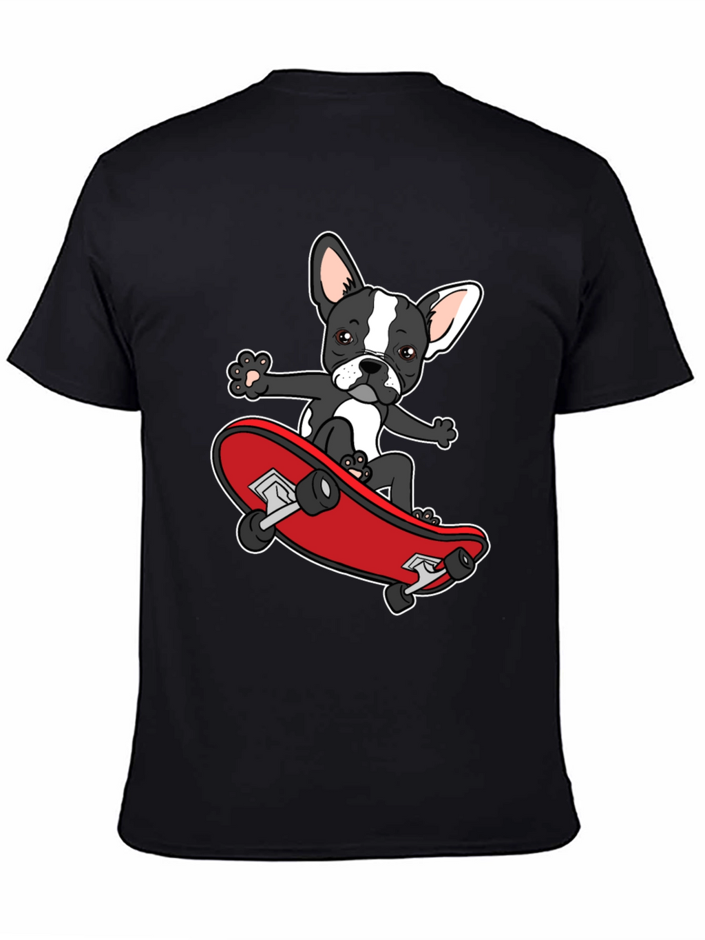 Dog on Skateboard Graphic T-Shirt