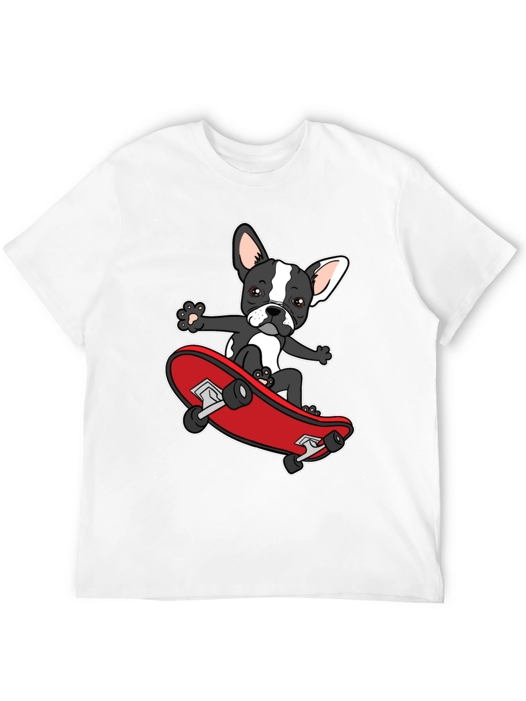 Dog on Skateboard Graphic T-Shirt