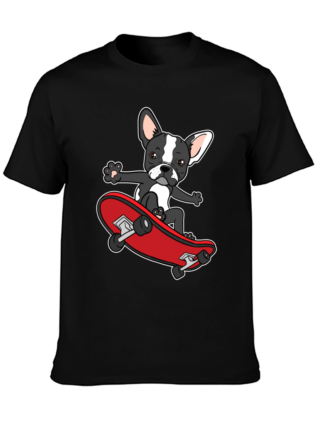 Dog on Skateboard Graphic T-Shirt