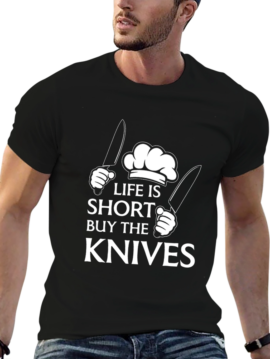 Life Is Short Buy The Knives Black T-Shirt