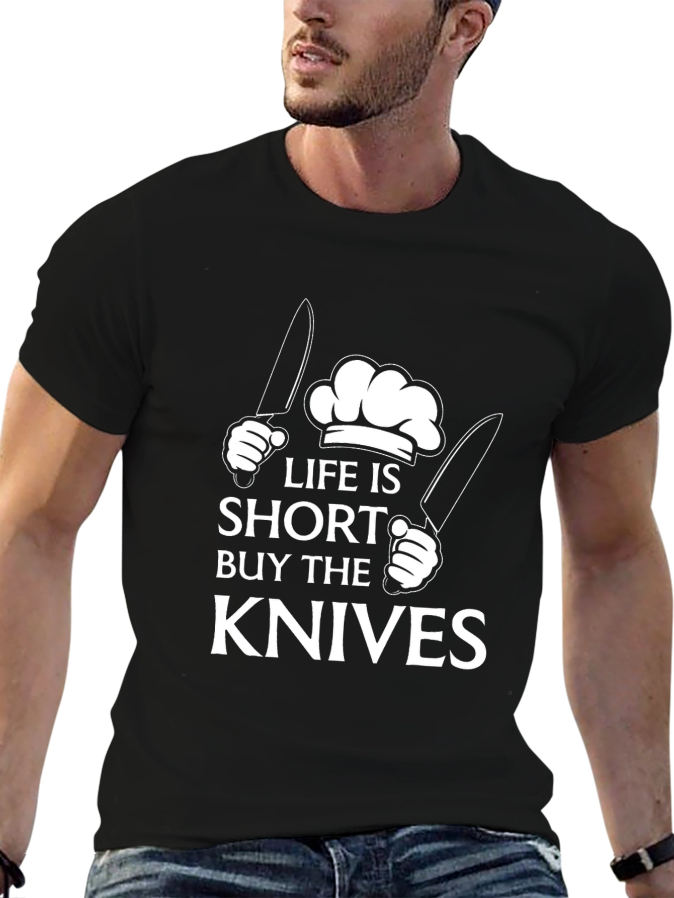 Life Is Short Buy The Knives Black T-Shirt