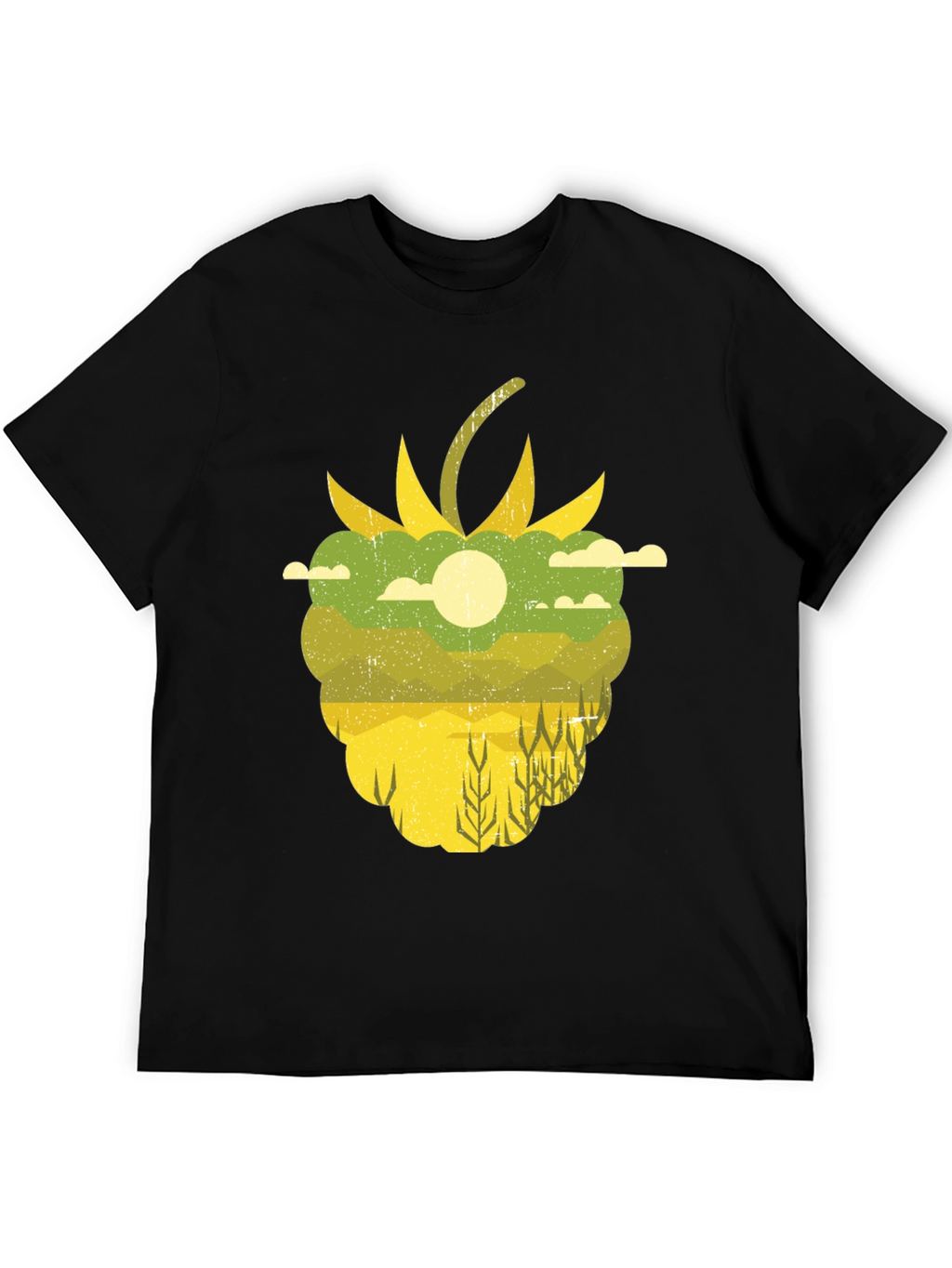 Raspberry Field Graphic Tee - Nature Inspired Shirt
