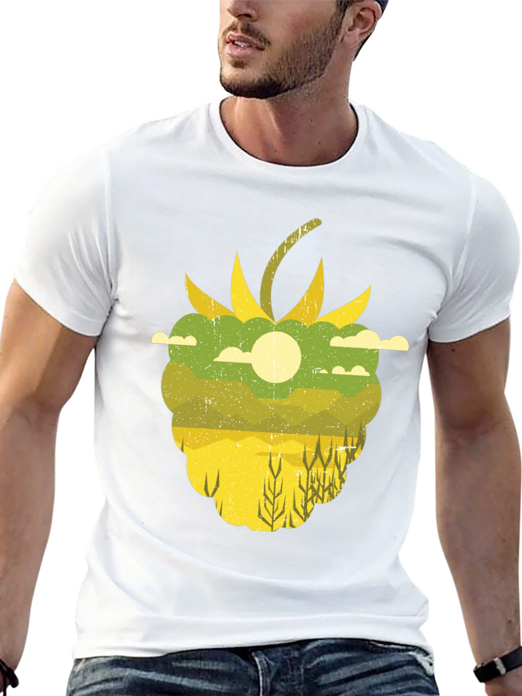Raspberry Field Graphic Tee - Nature Inspired Shirt