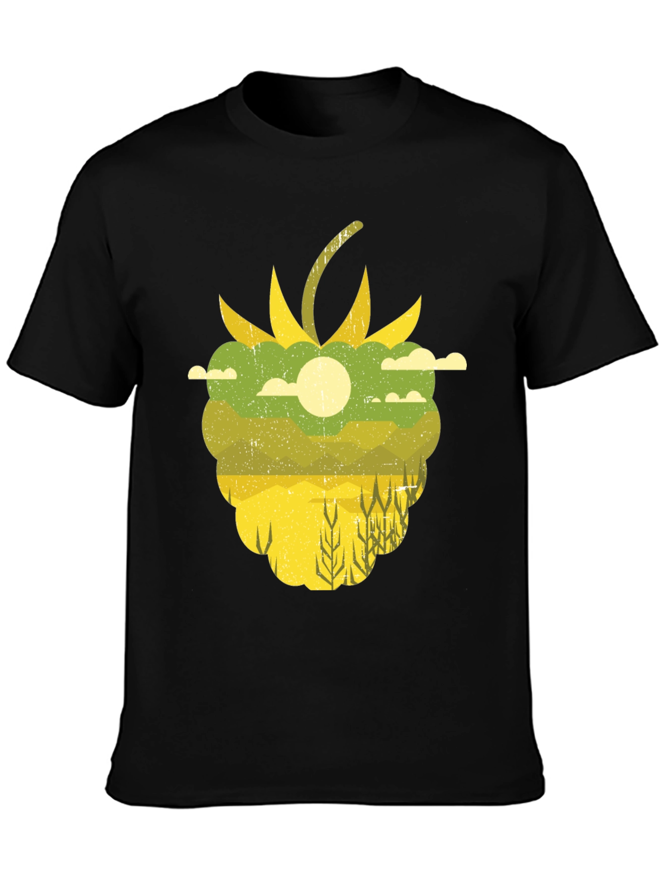 Raspberry Field Graphic Tee - Nature Inspired Shirt